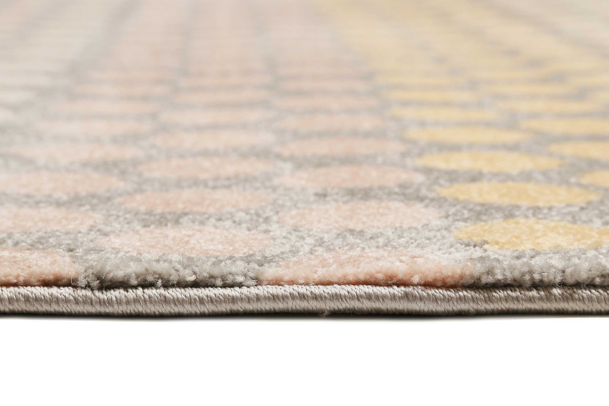Esprit Teppich Taupe Gelb Rosa Kurzflor 