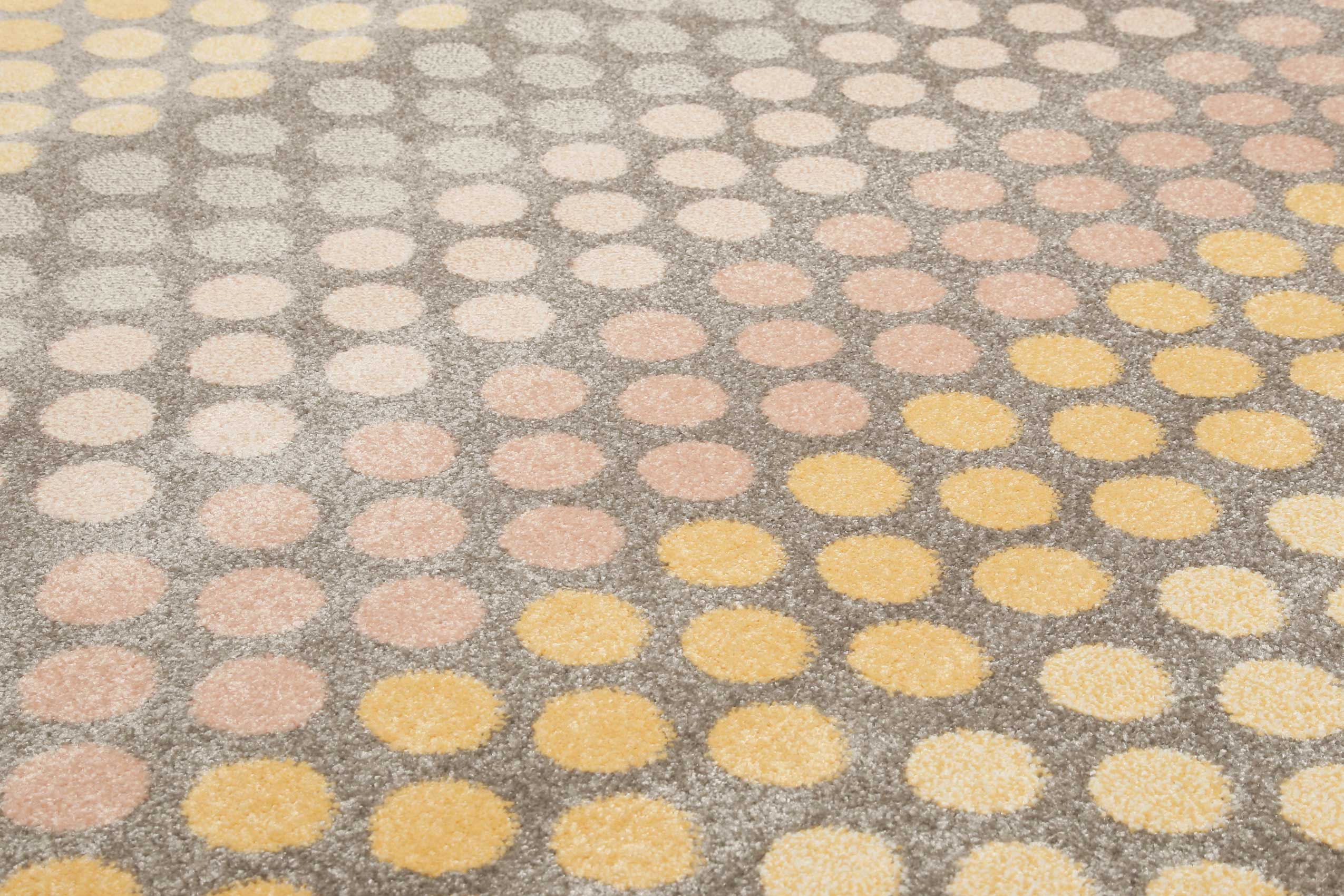 Esprit Teppich Taupe Gelb Rosa Kurzflor 