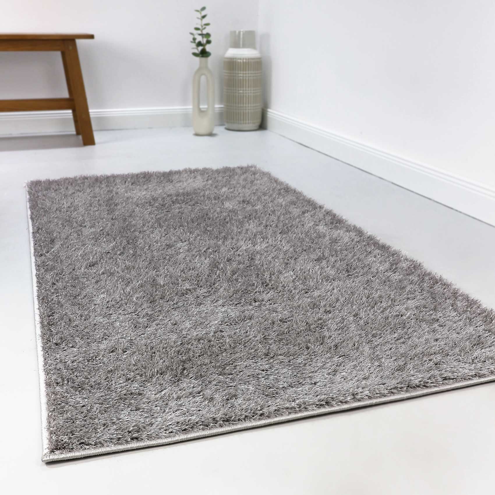 Teppich Hellgrau Hochflor » #Swagger Shag « Homie Living - Ansicht 1