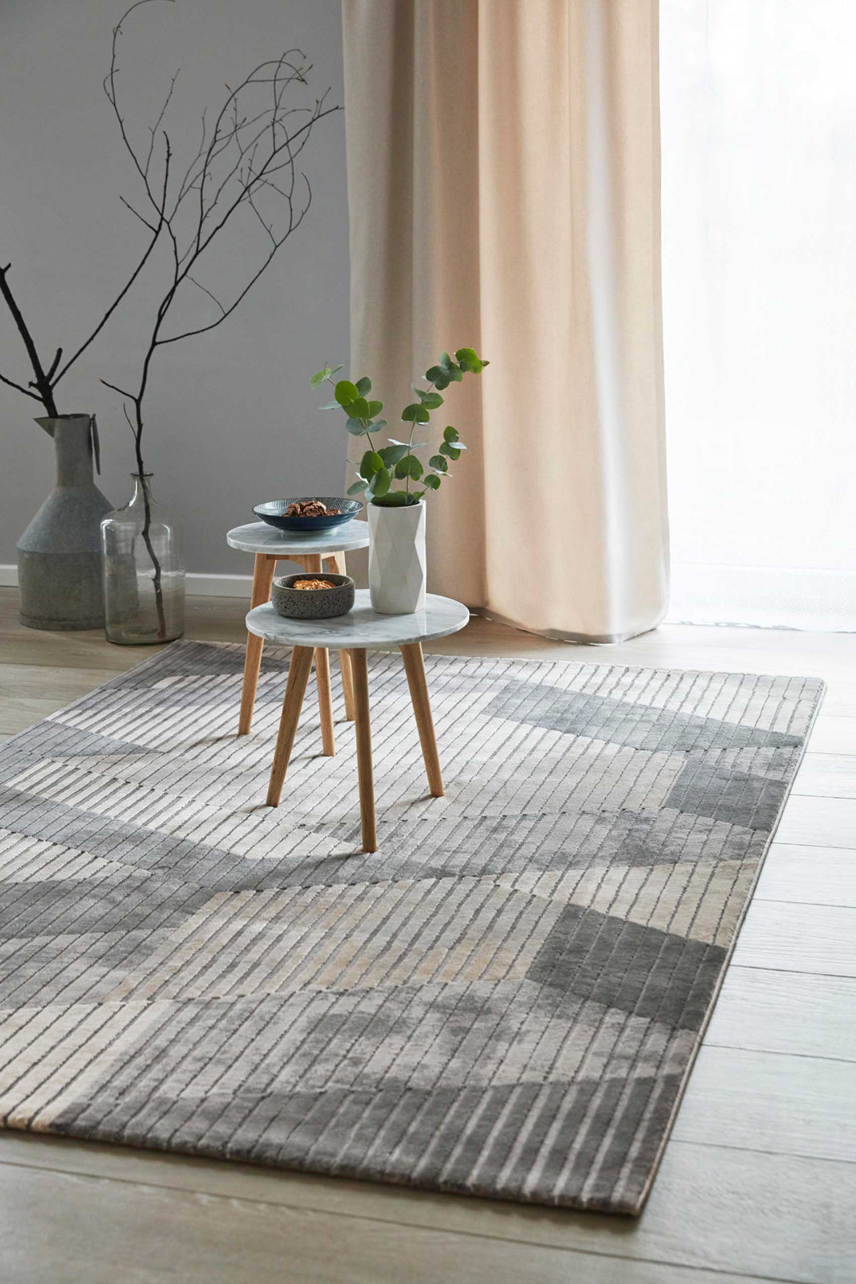 Esprit Teppich Grau Taupe Kurzflor 