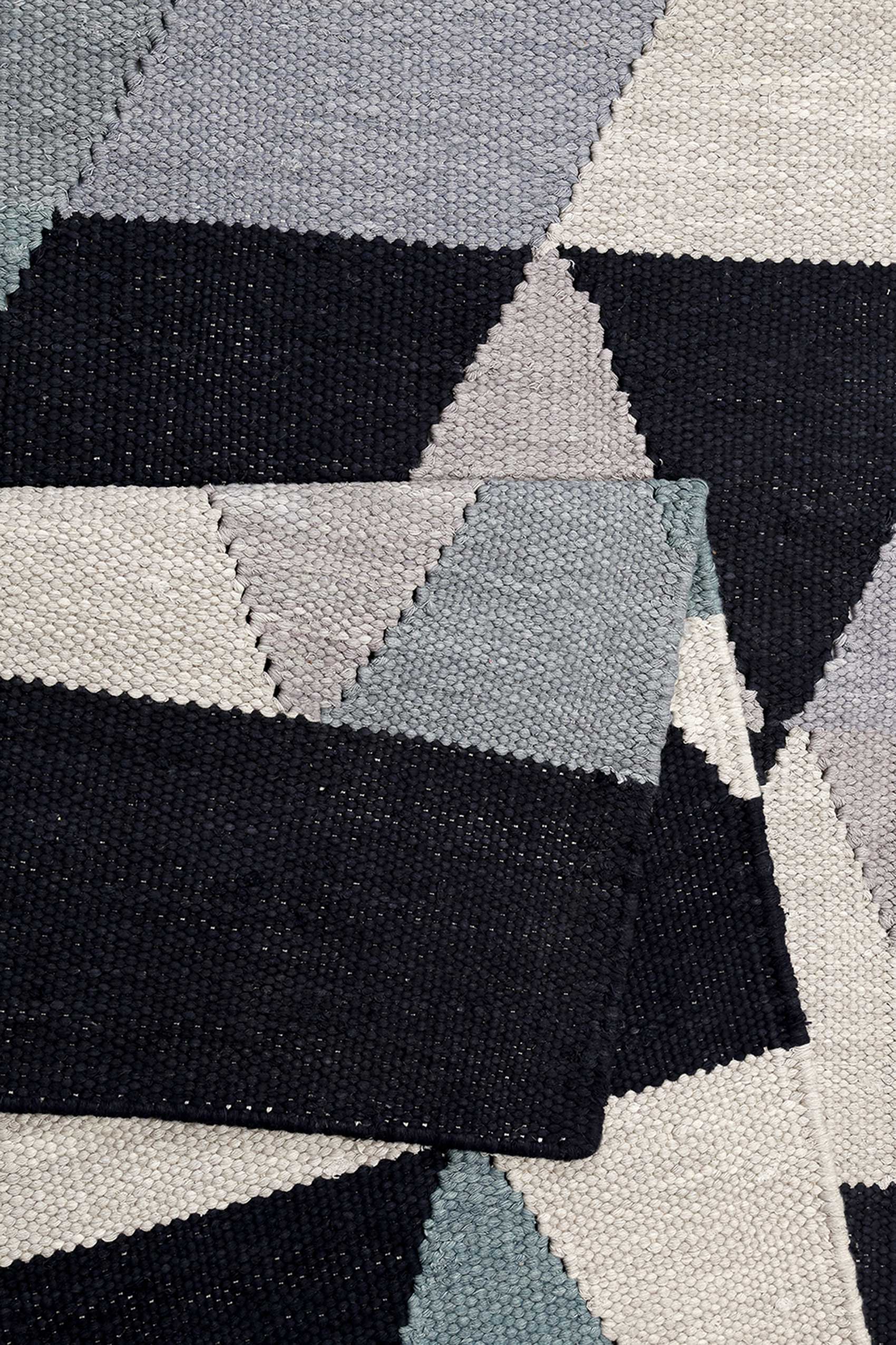 Esprit Kelim Teppich blau grau Kurzflor 