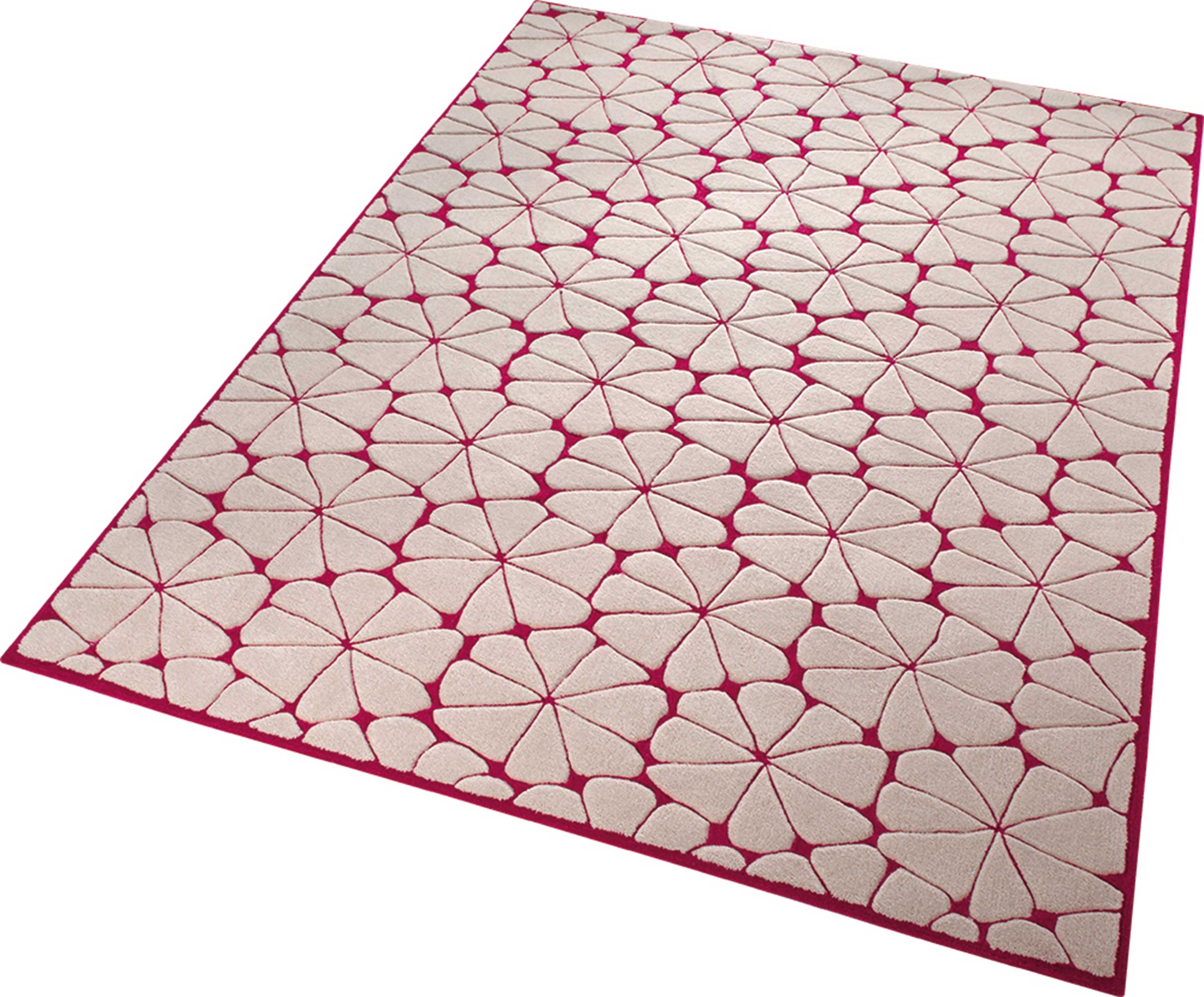 Esprit Kurzflor Teppich aus Wolle » Urbania « beige pink - Ansicht 2