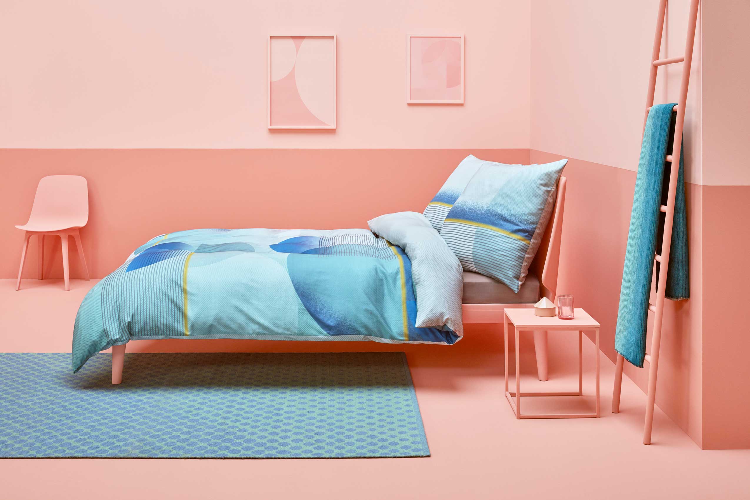 Esprit Kelim Teppich Grün Blau aus Wolle 