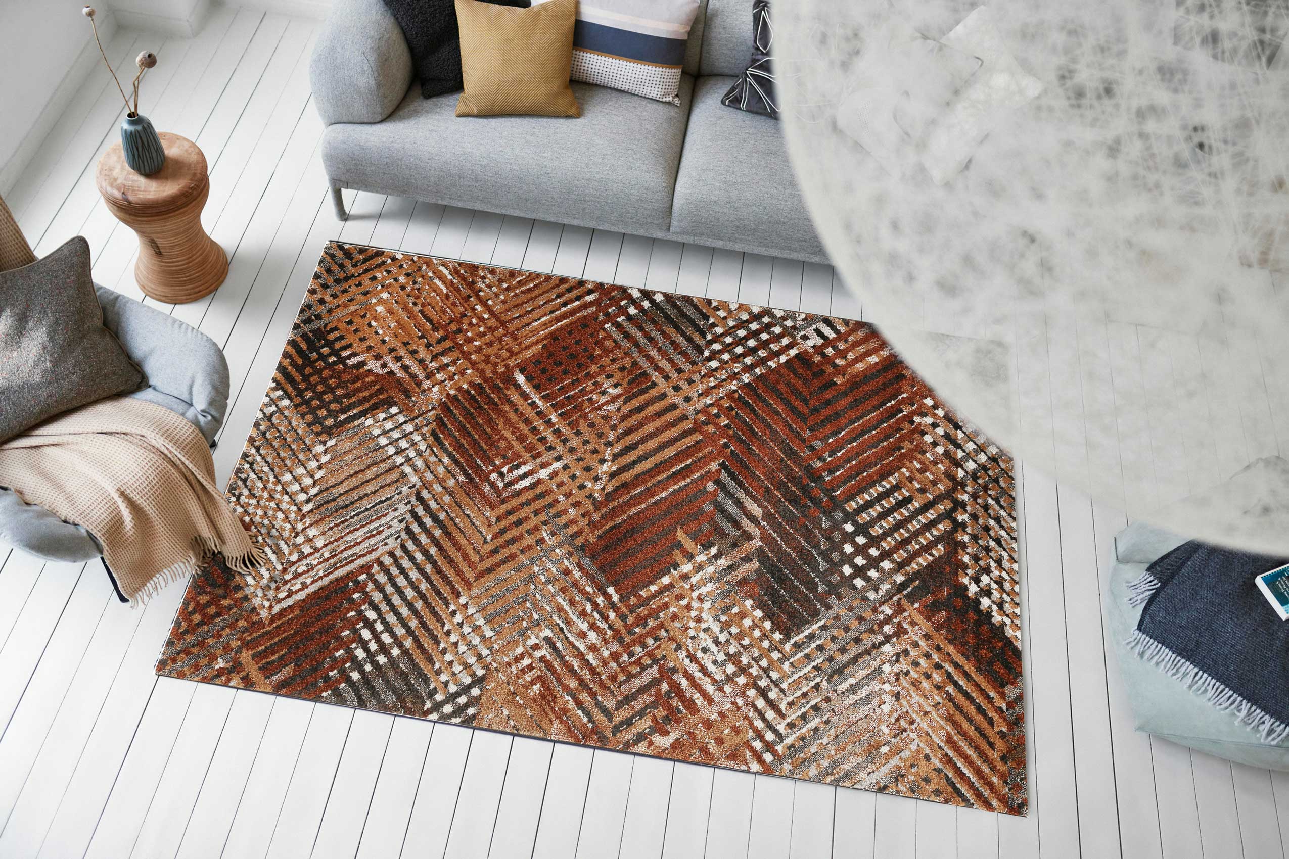 Esprit Teppich Terracotta Braun Kurzflor 