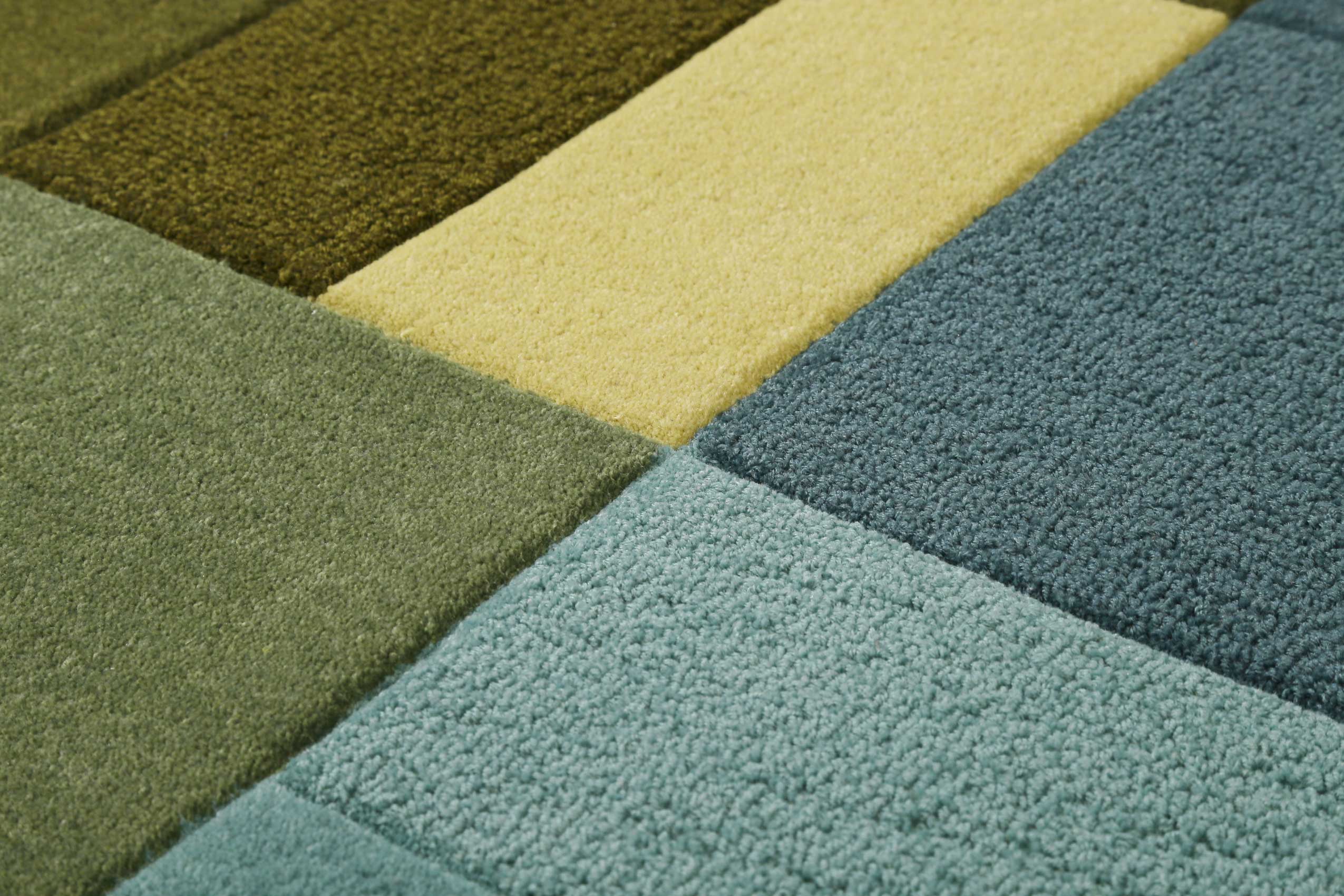 Esprit Teppich Grün Blau aus Wolle 