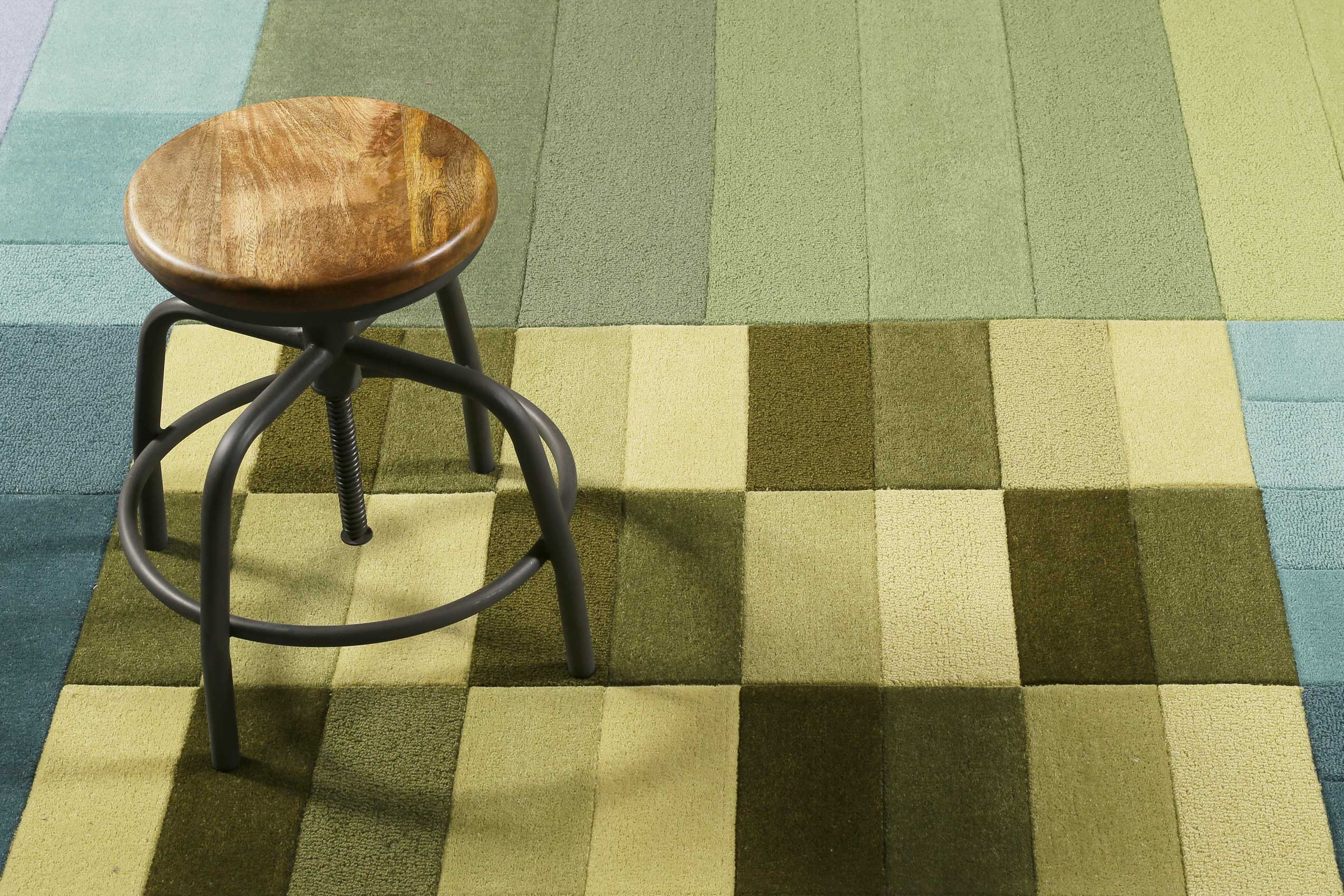 Esprit Teppich Grün Blau aus Wolle 