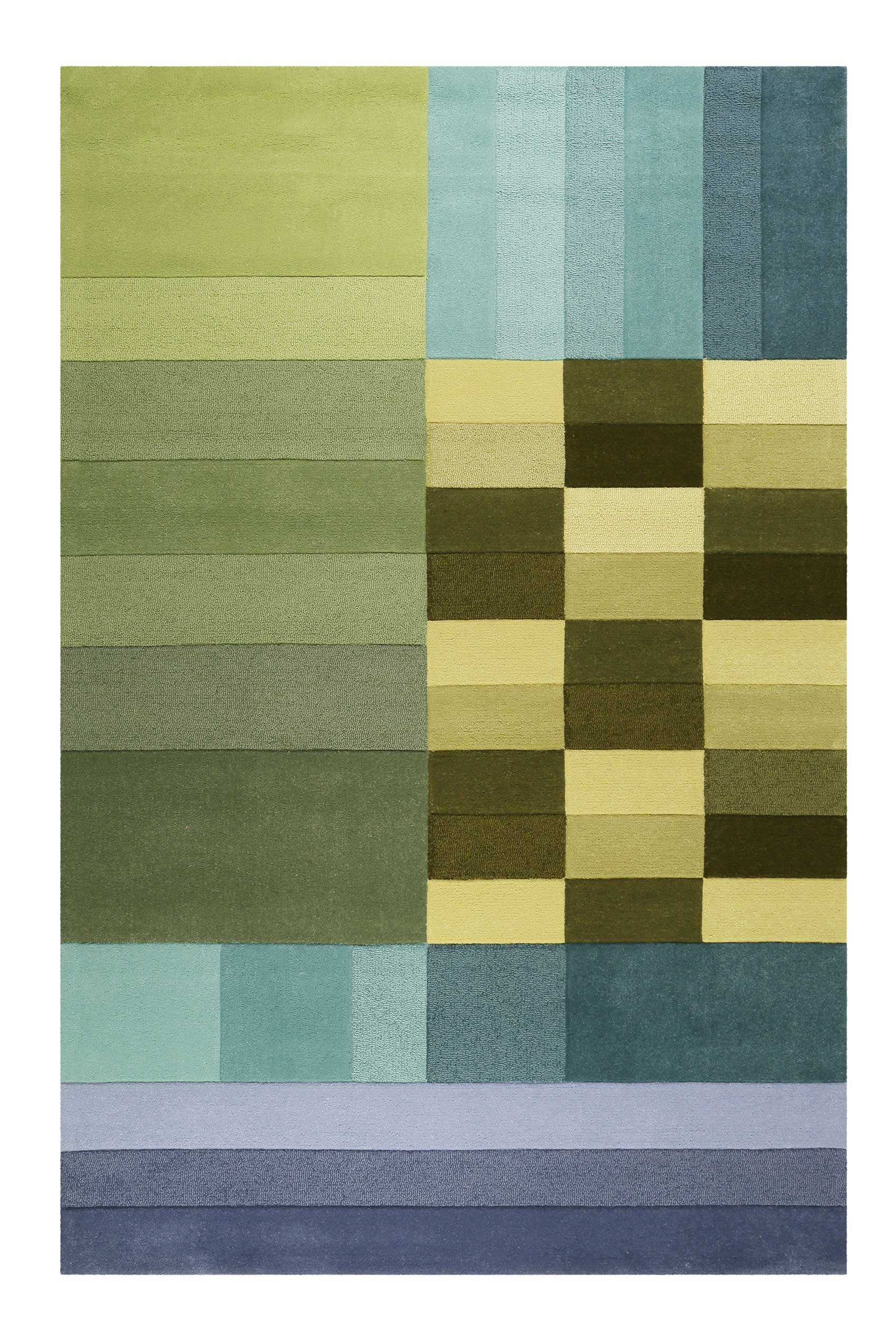 Esprit Teppich Grün Blau aus Wolle 