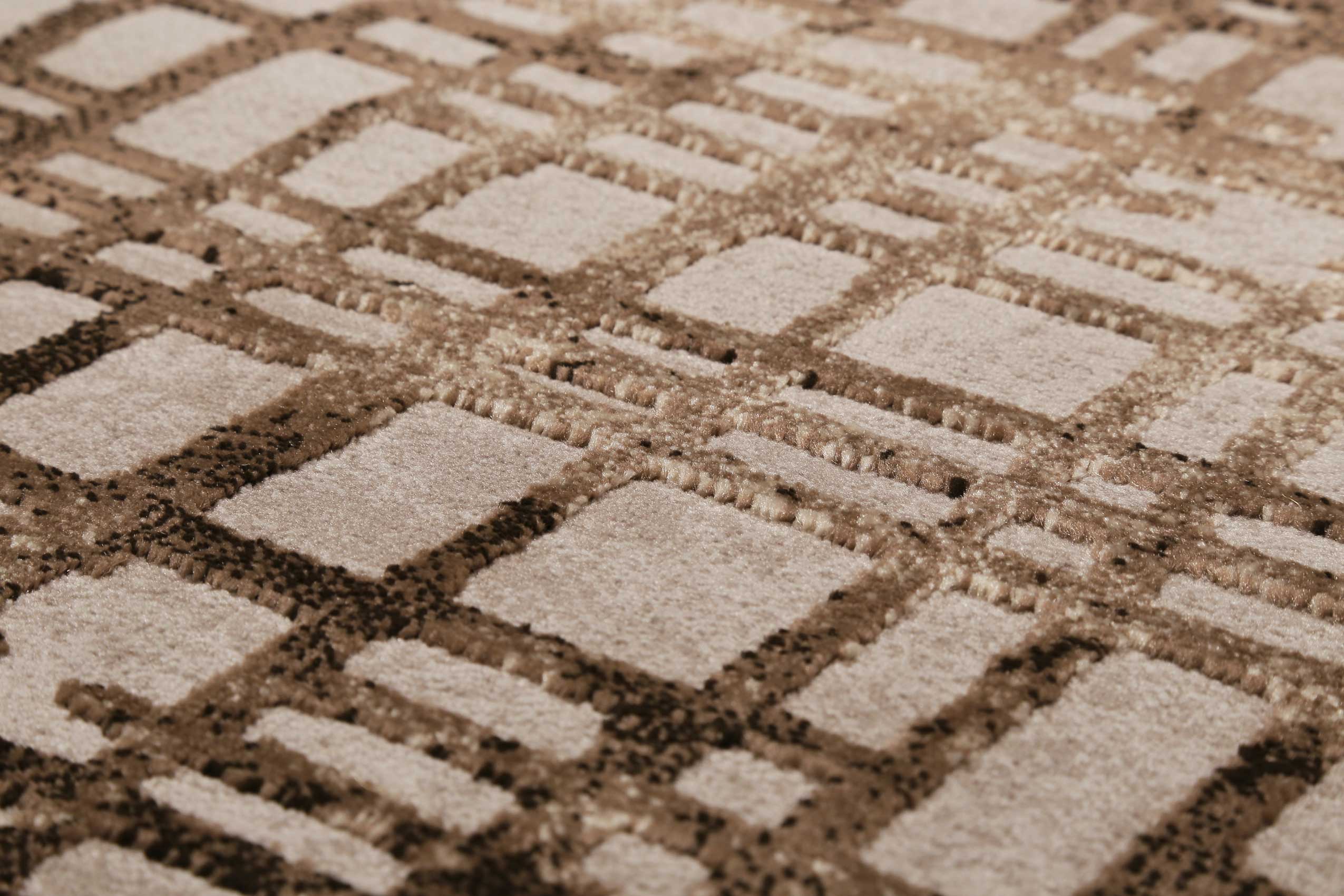 Esprit Teppich Beige Braun Vintage Kurzflor » Velvet Grid « - Ansicht 5