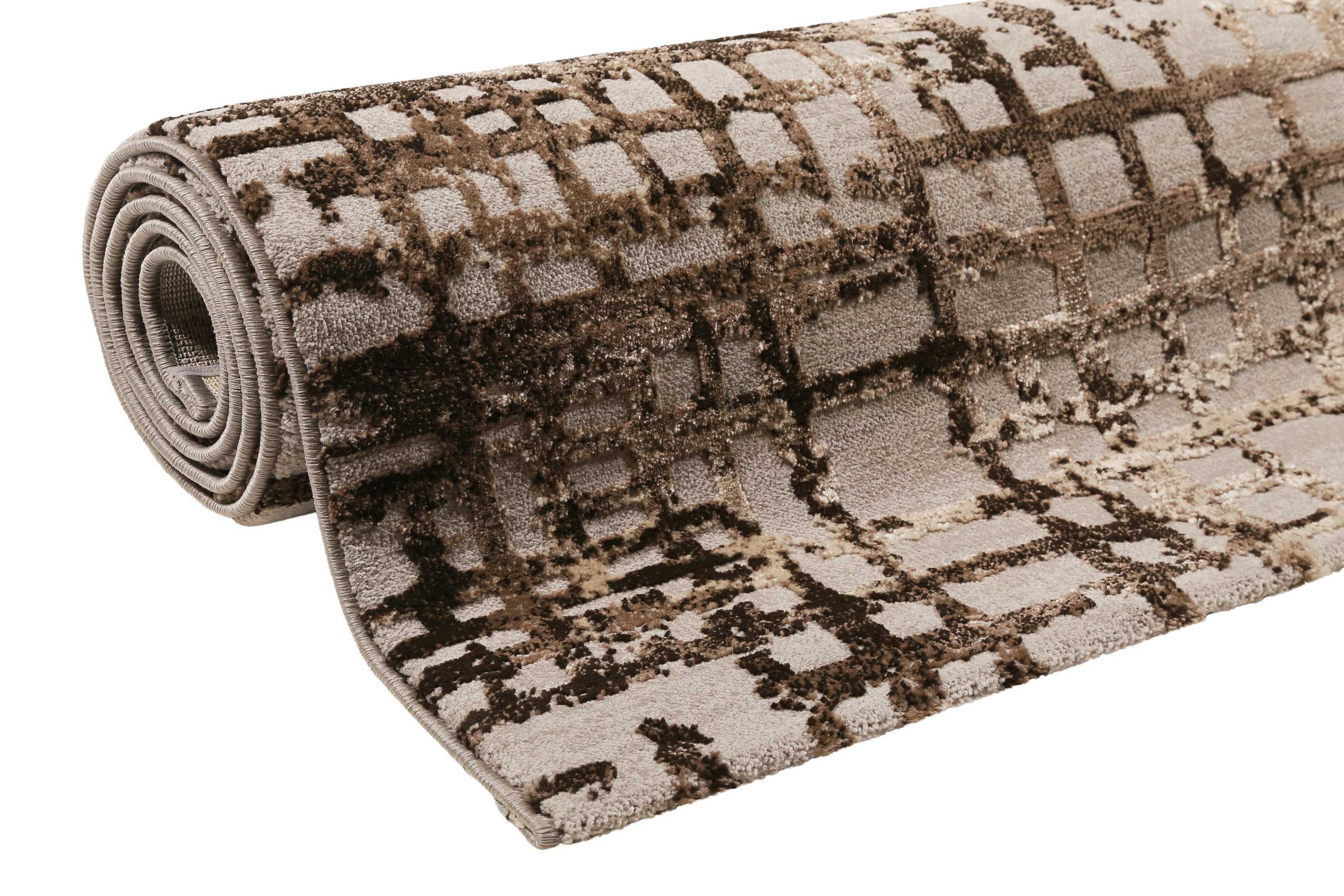 Esprit Teppich Beige Braun Vintage Kurzflor » Velvet Grid « - Ansicht 7