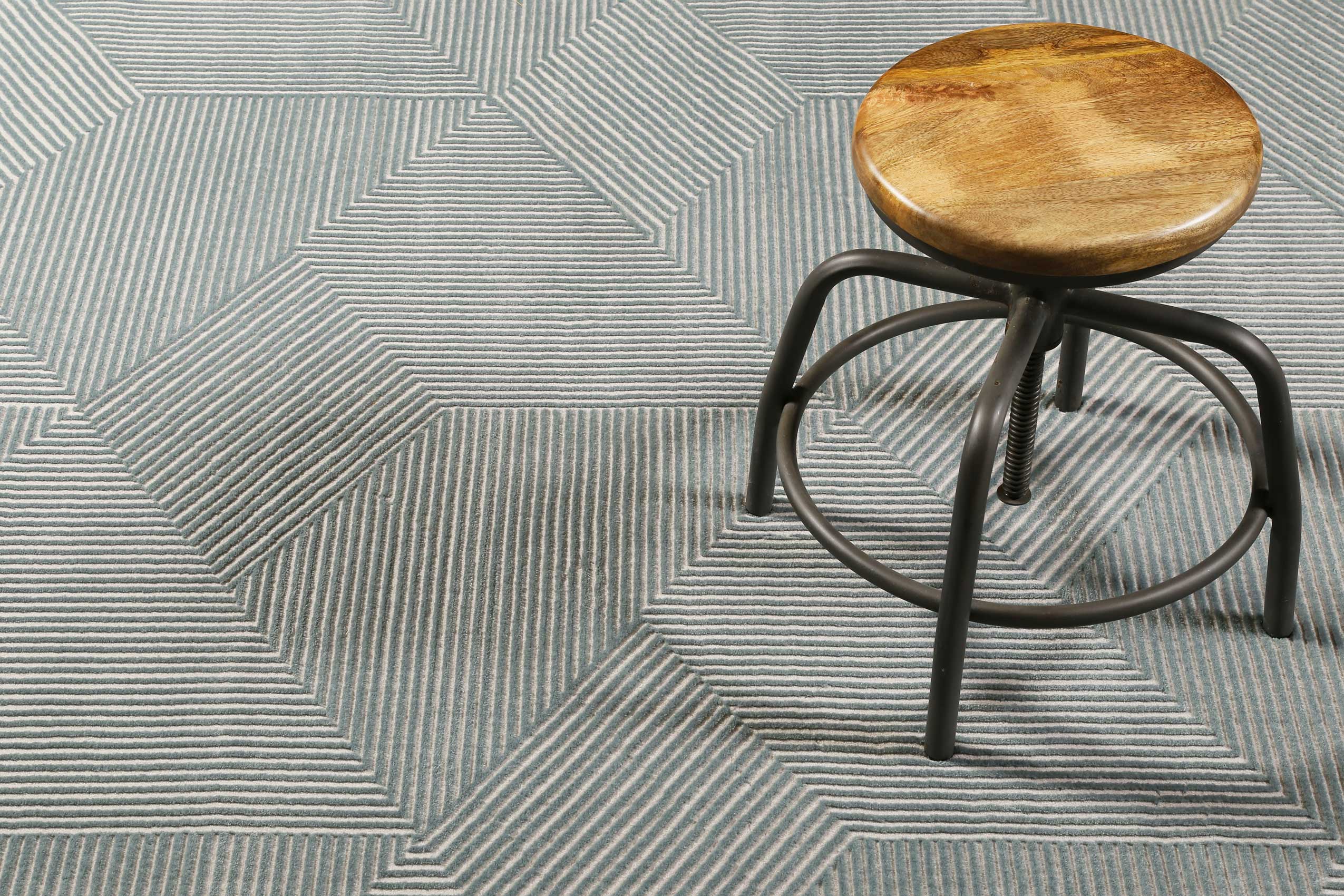 Esprit Teppich Grün Grau Kurzflor 