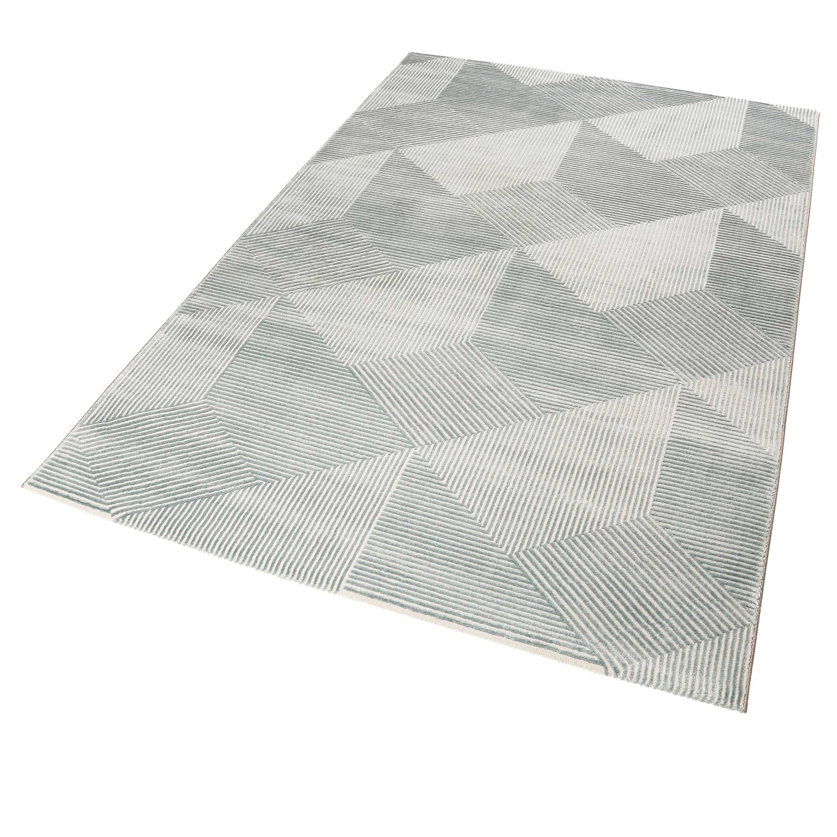 Esprit Teppich Grün Grau Kurzflor 