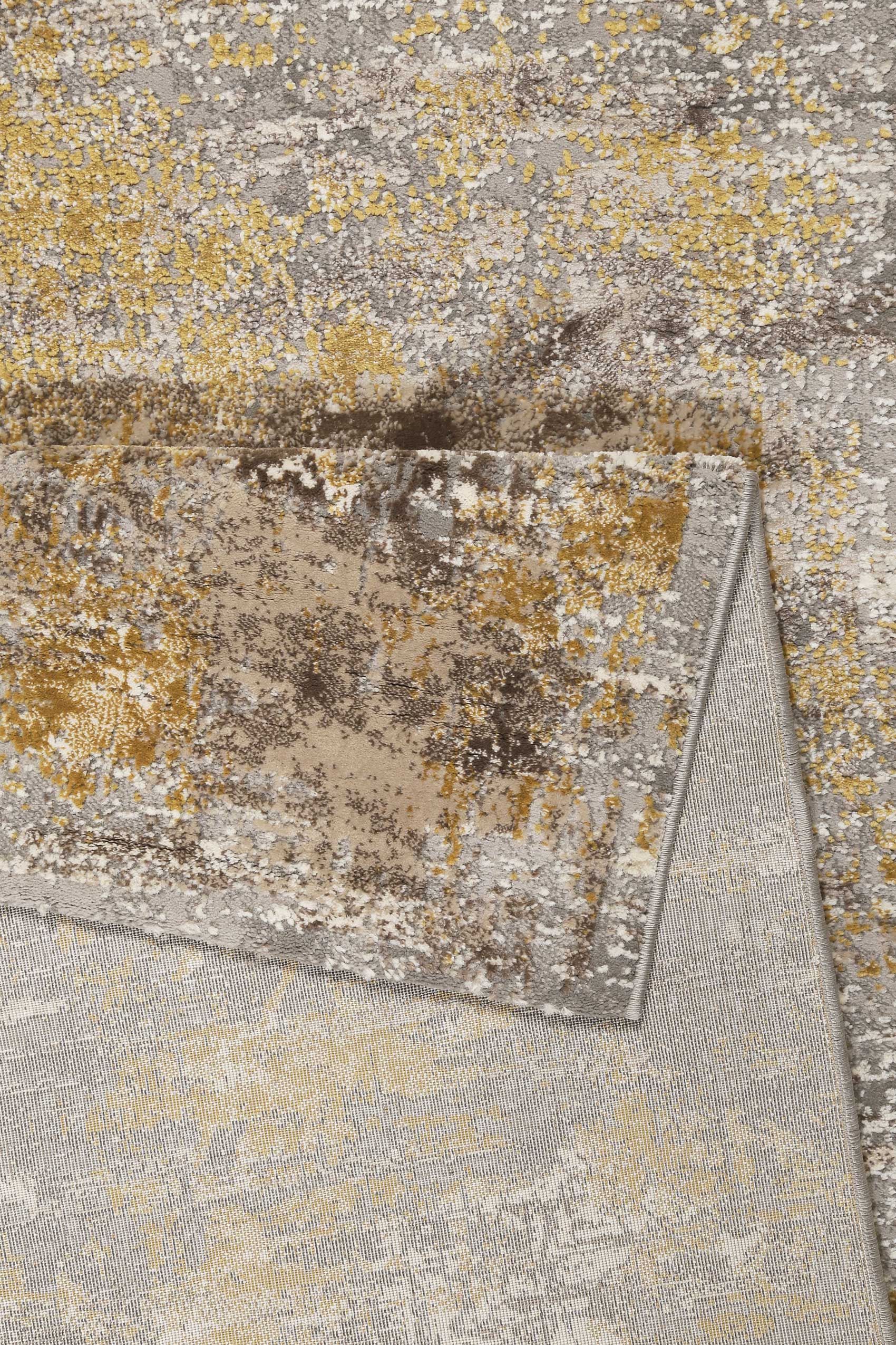 Esprit Teppich Grau Gold Kurzflor 