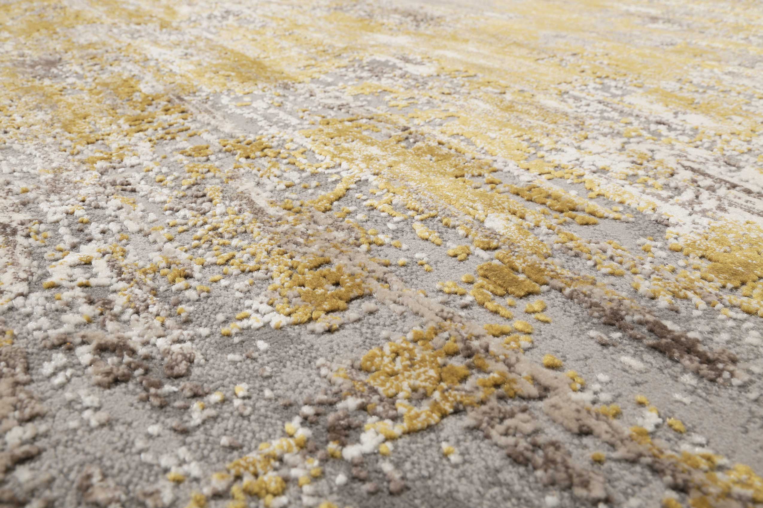 Esprit Teppich Grau Gold Kurzflor 