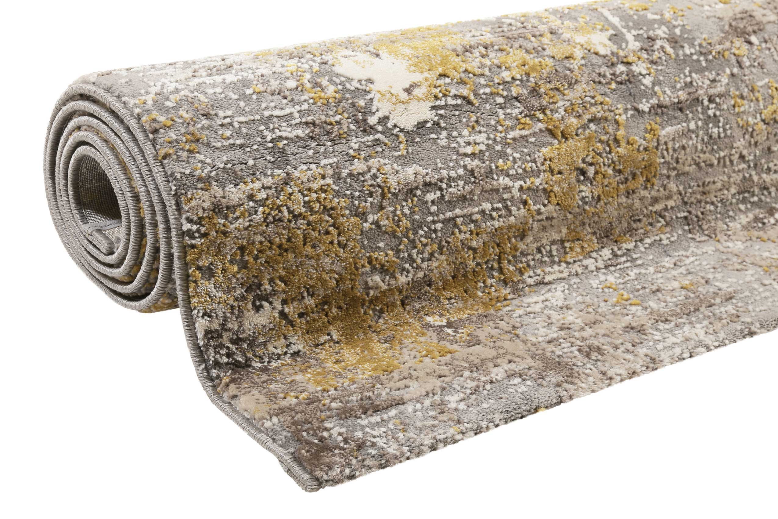 Esprit Teppich Grau Gold Kurzflor 