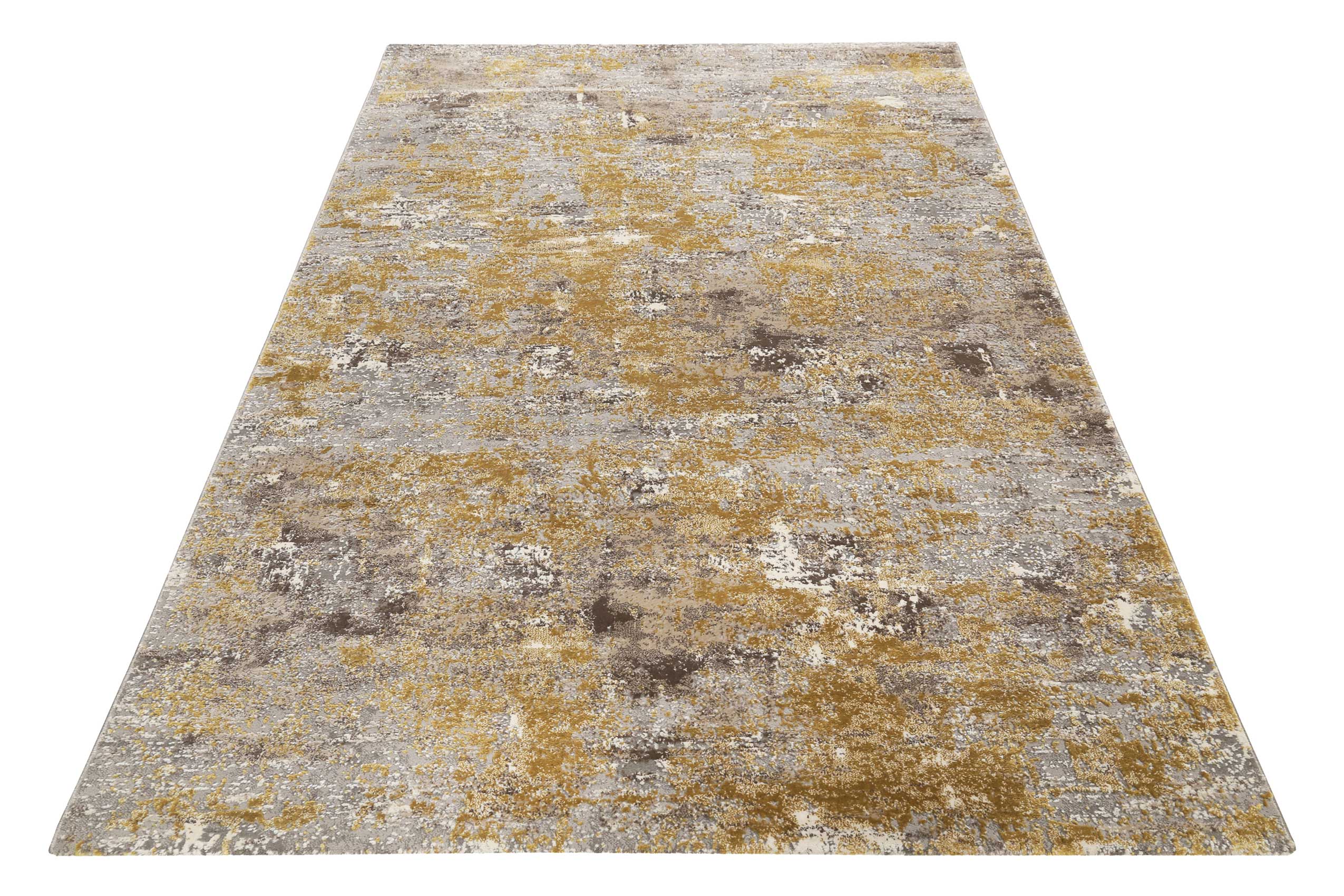 Esprit Teppich Grau Gold Kurzflor 