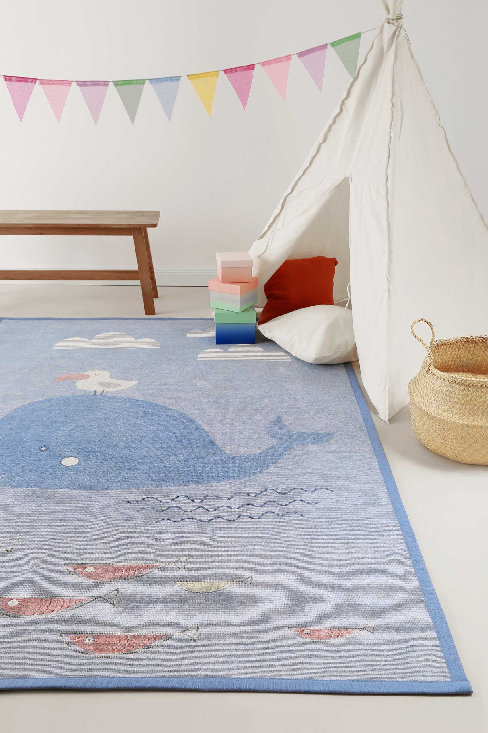 Esprit Kinder-Wendeteppich Blau » Whale Buddy « - Ansicht 9