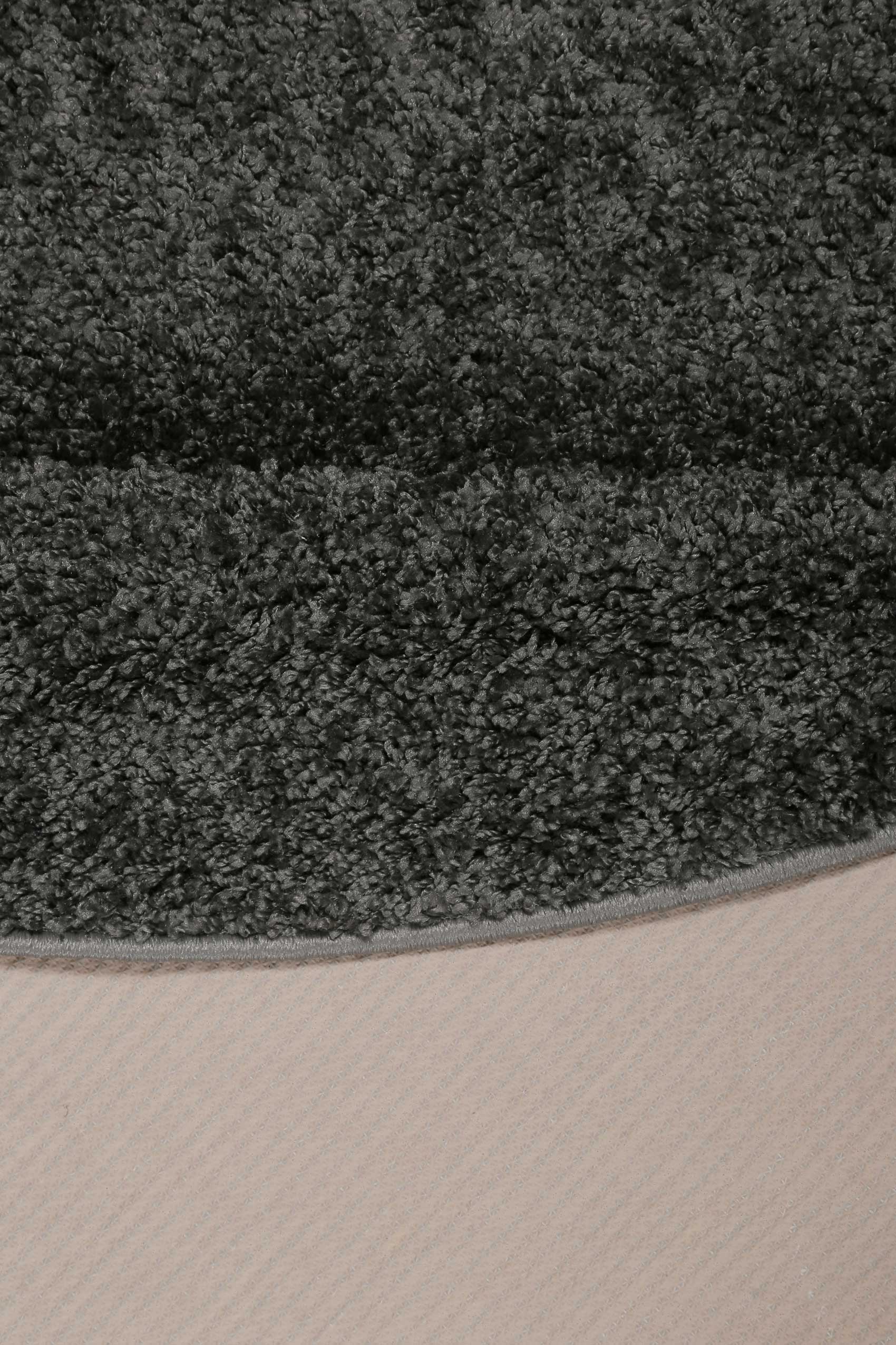 Esprit Teppich Rund Anthrazit Hochflor 