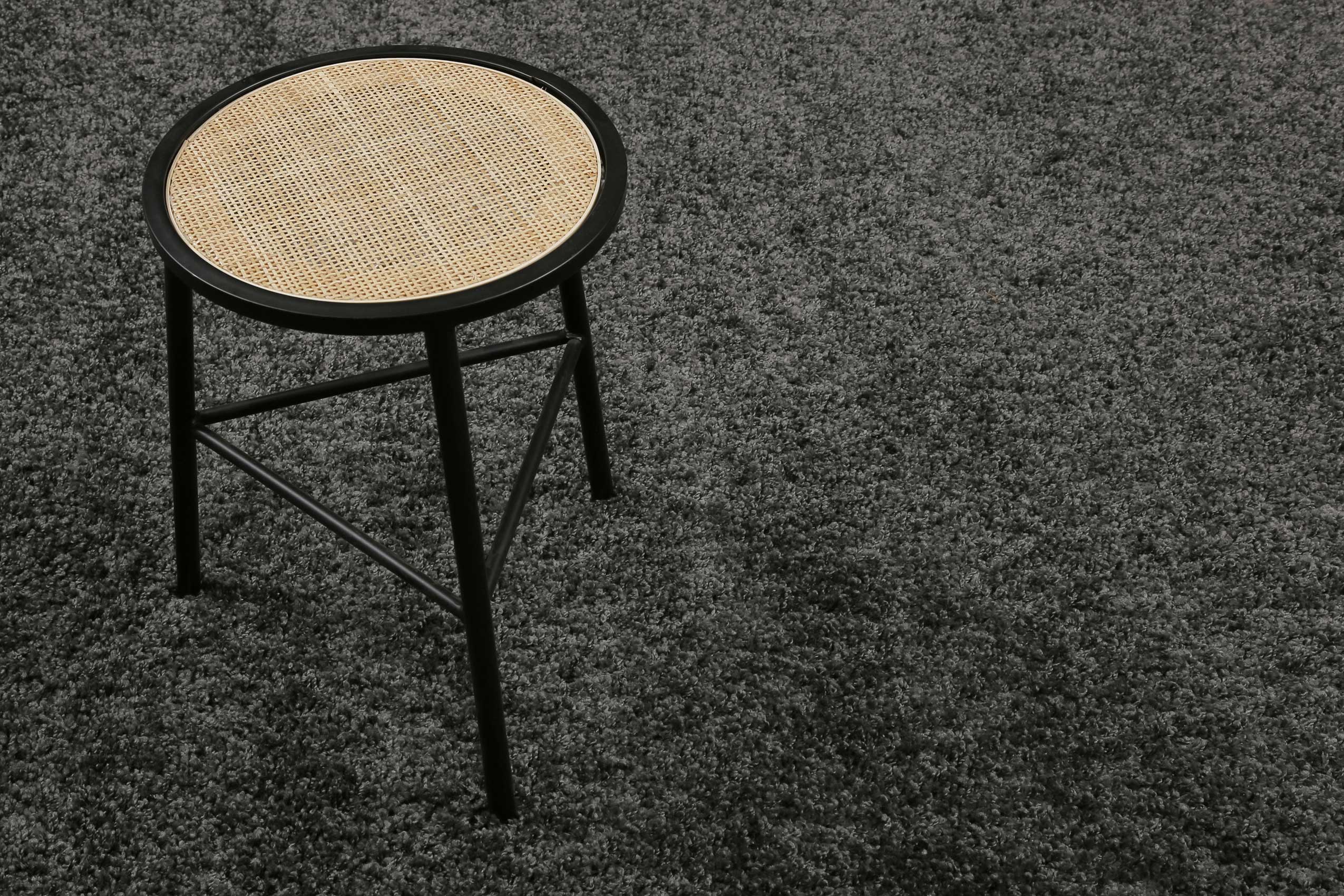 Esprit Teppich Rund Anthrazit Hochflor 