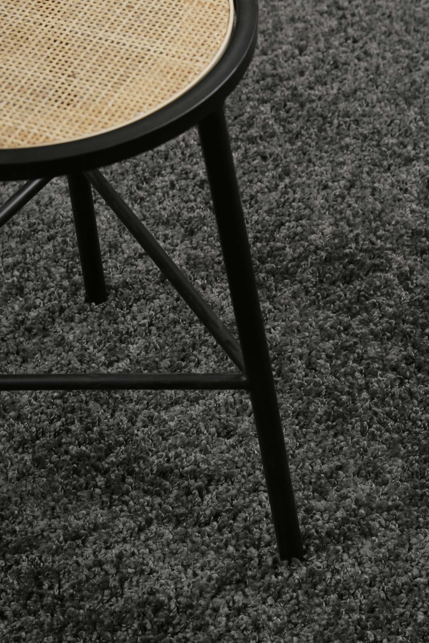 Esprit Teppich Rund Anthrazit Hochflor 