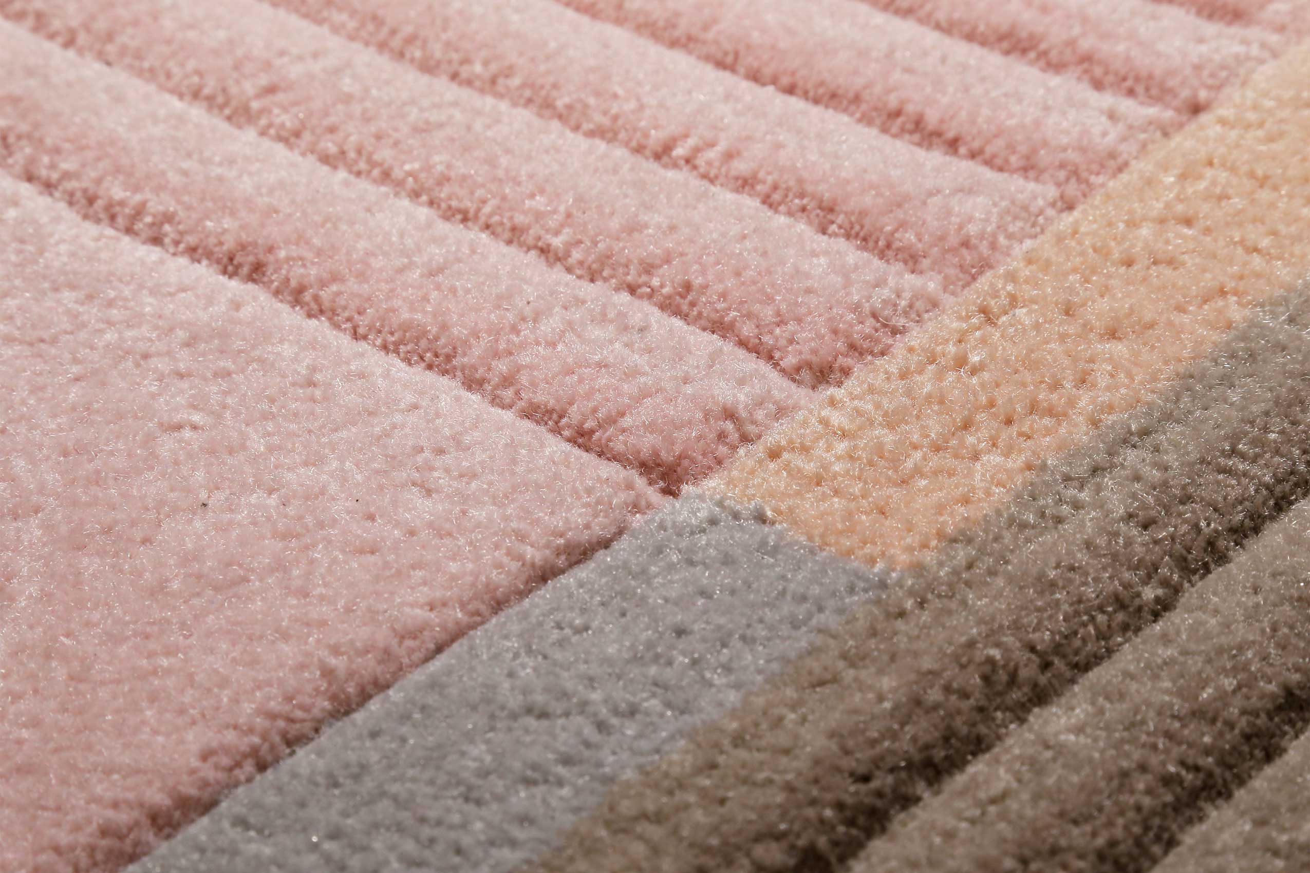 Esprit Teppich Beige Rosa Kurzflor 