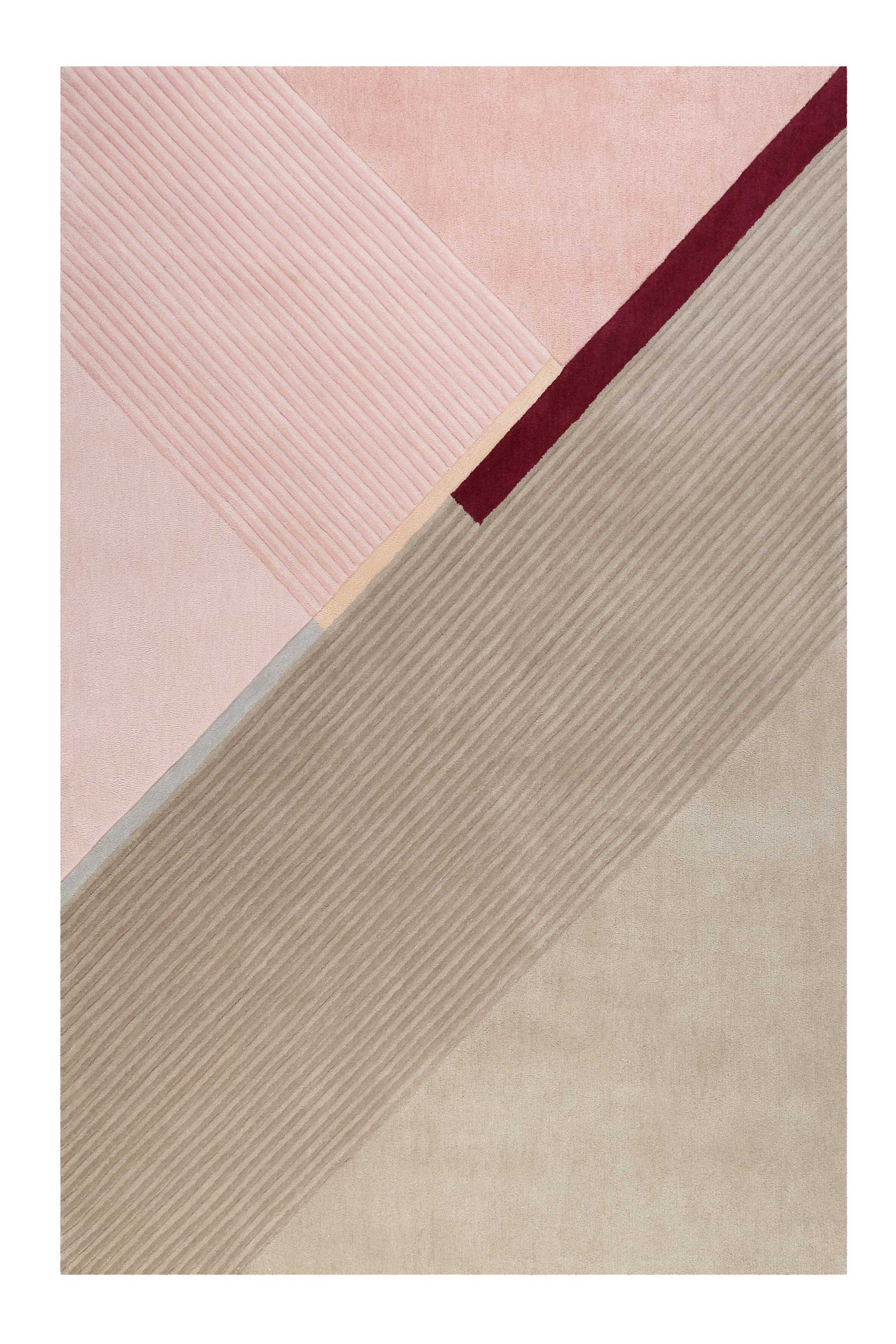 Esprit Teppich Beige Rosa Kurzflor 