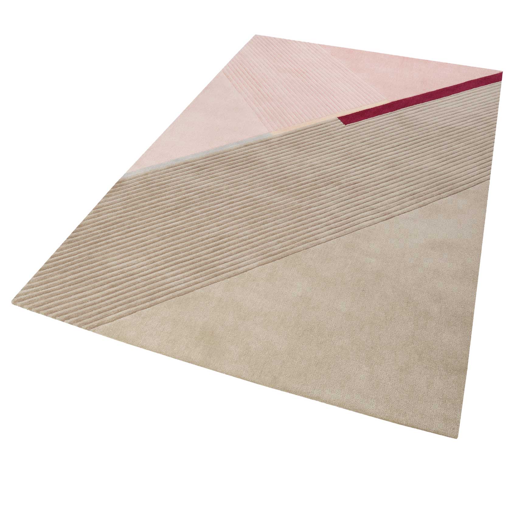 Esprit Teppich Beige Rosa Kurzflor 
