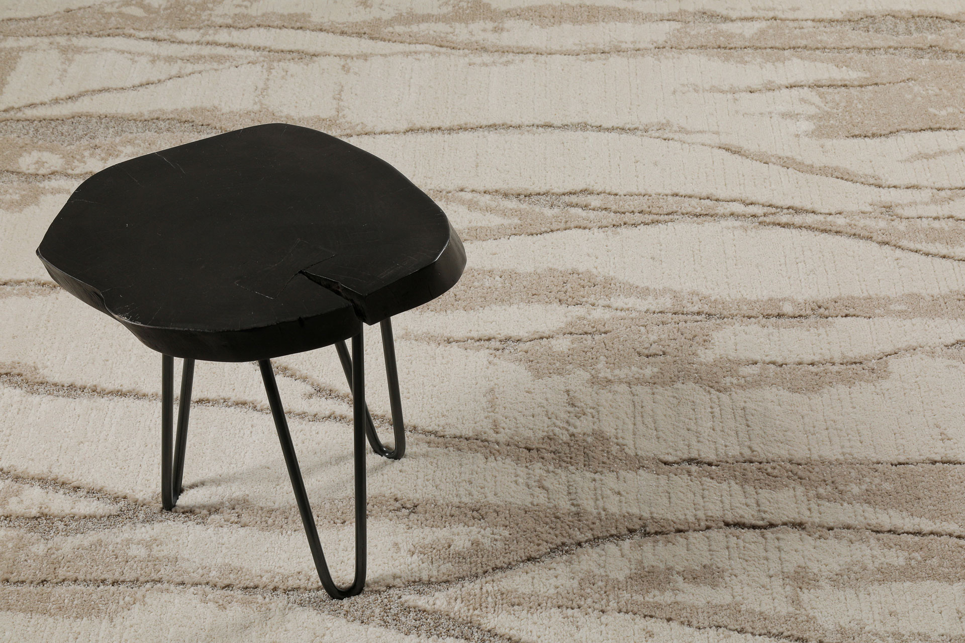 Kurzflor Teppich Creme Beige