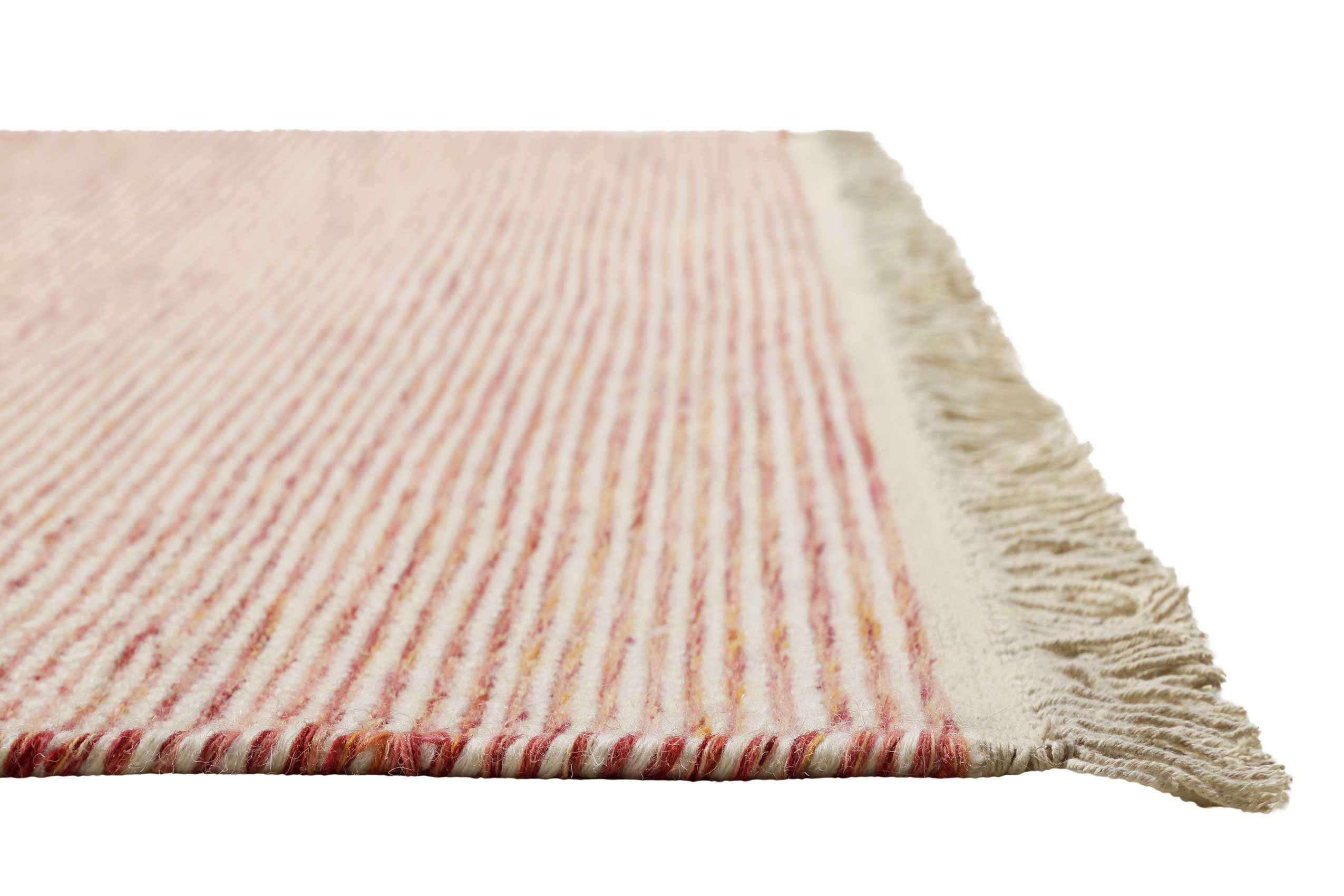 Kelim Teppich Rot Beige meliert aus Wolle 