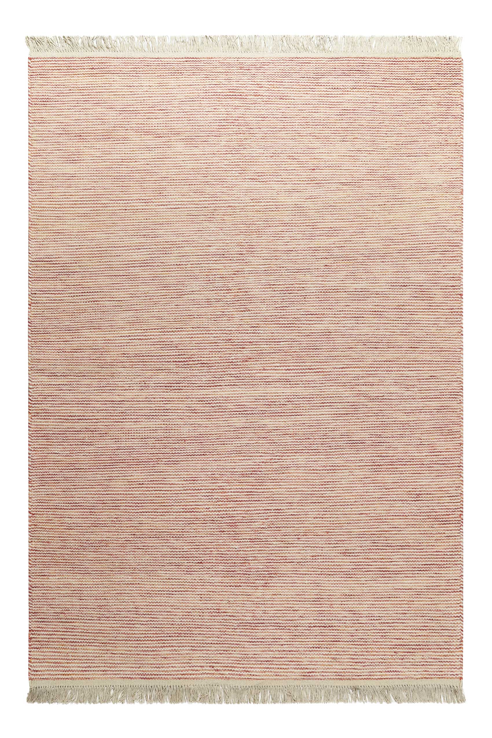 Kelim Teppich Rot Beige meliert aus Wolle 