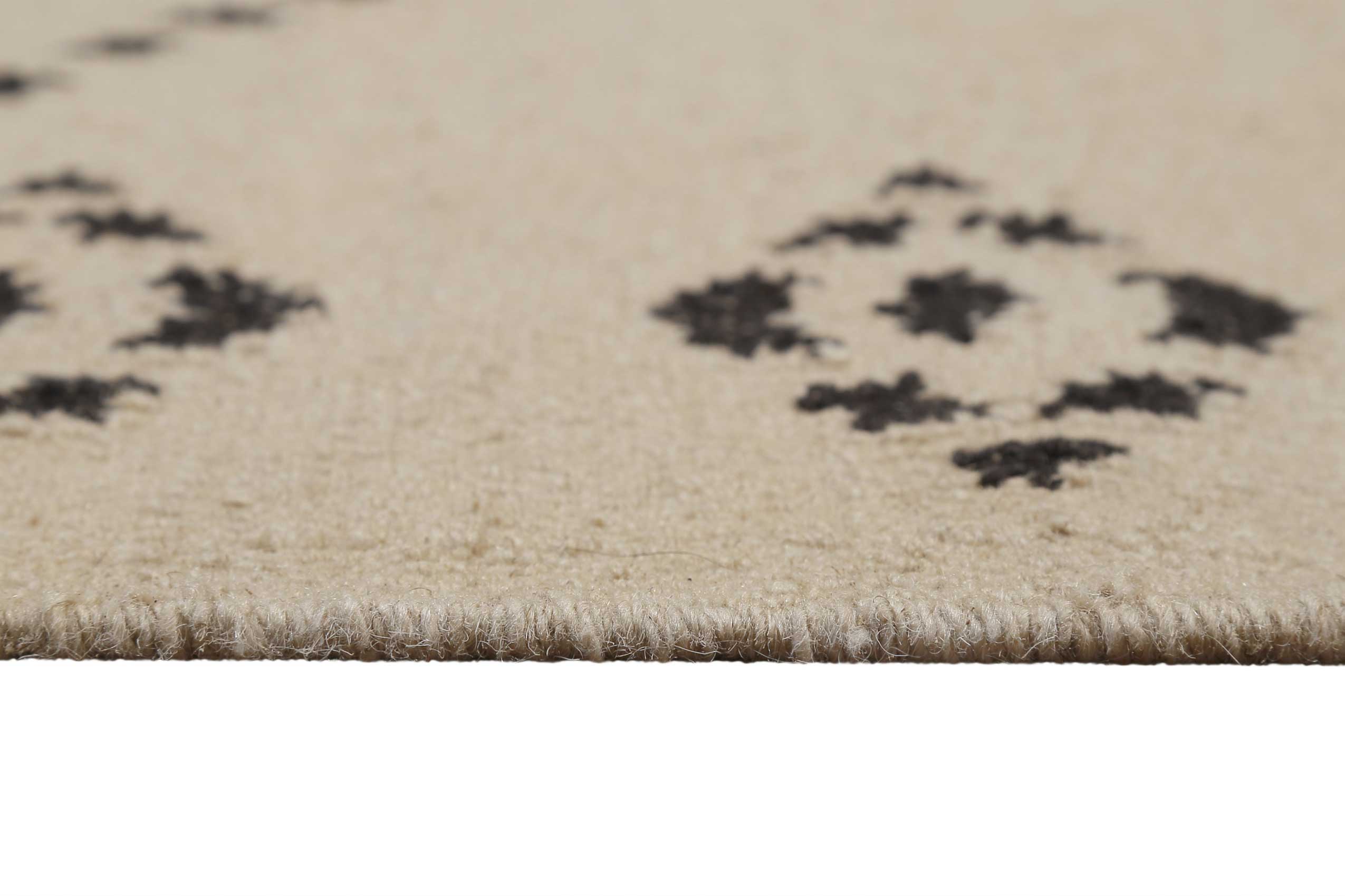 Kelim Teppich Creme Beige aus Wolle 