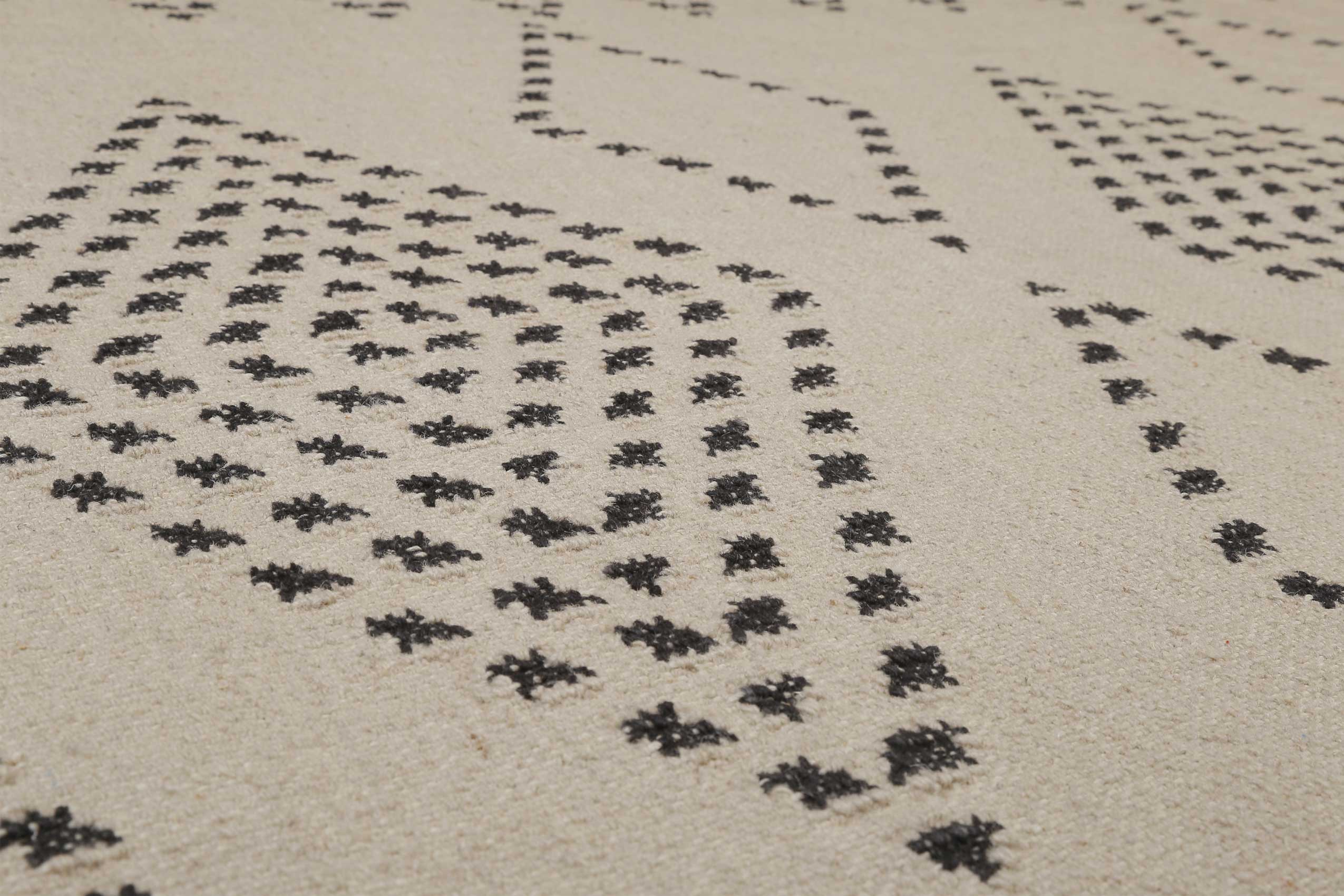 Kelim Teppich Creme Beige aus Wolle 