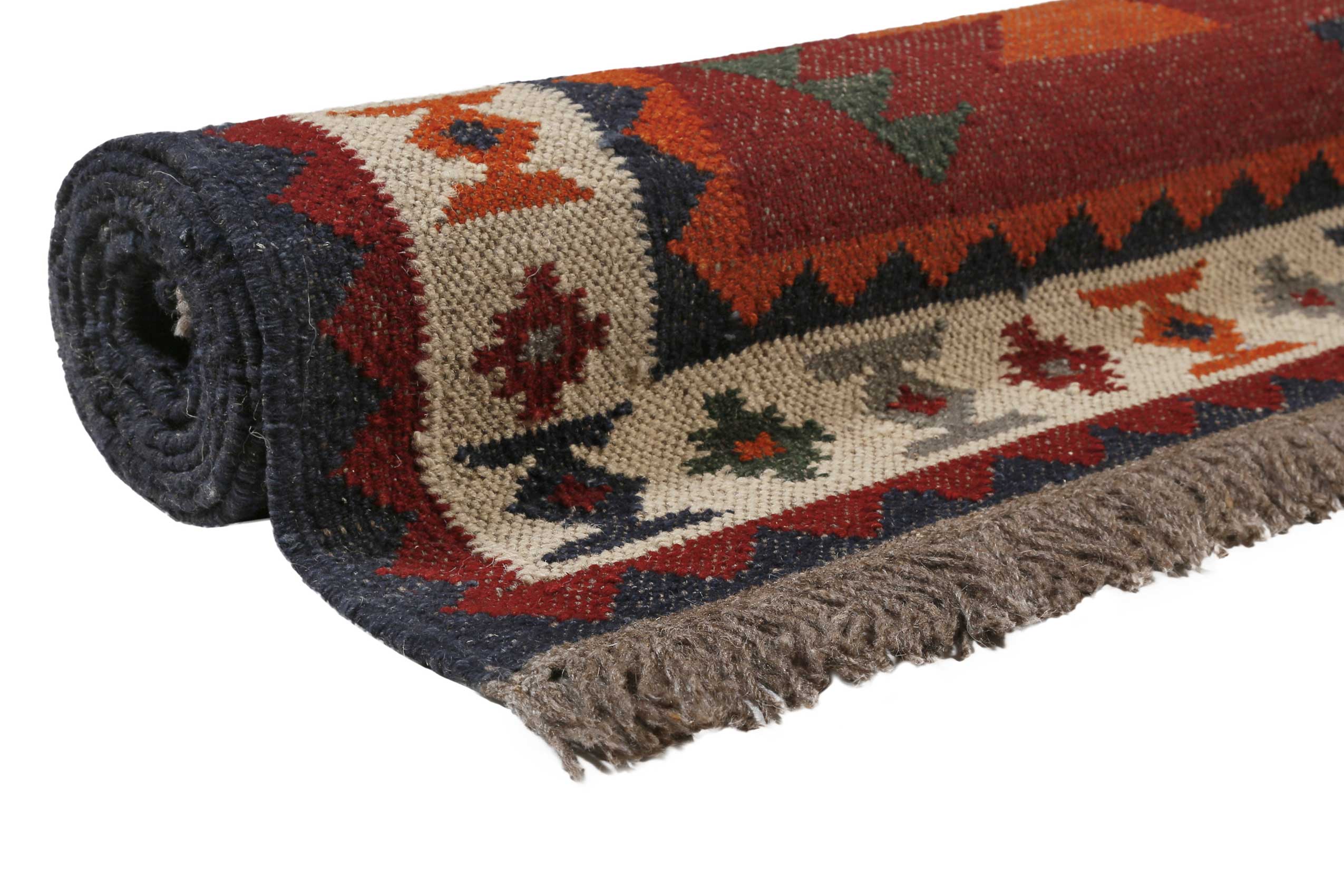 Kelim Teppich Rot aus Wolle 