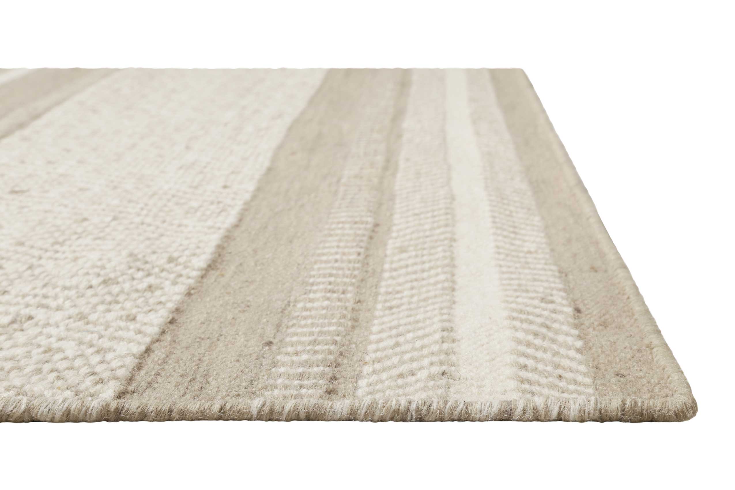 Kelim Teppich Beige Braun aus Wolle 