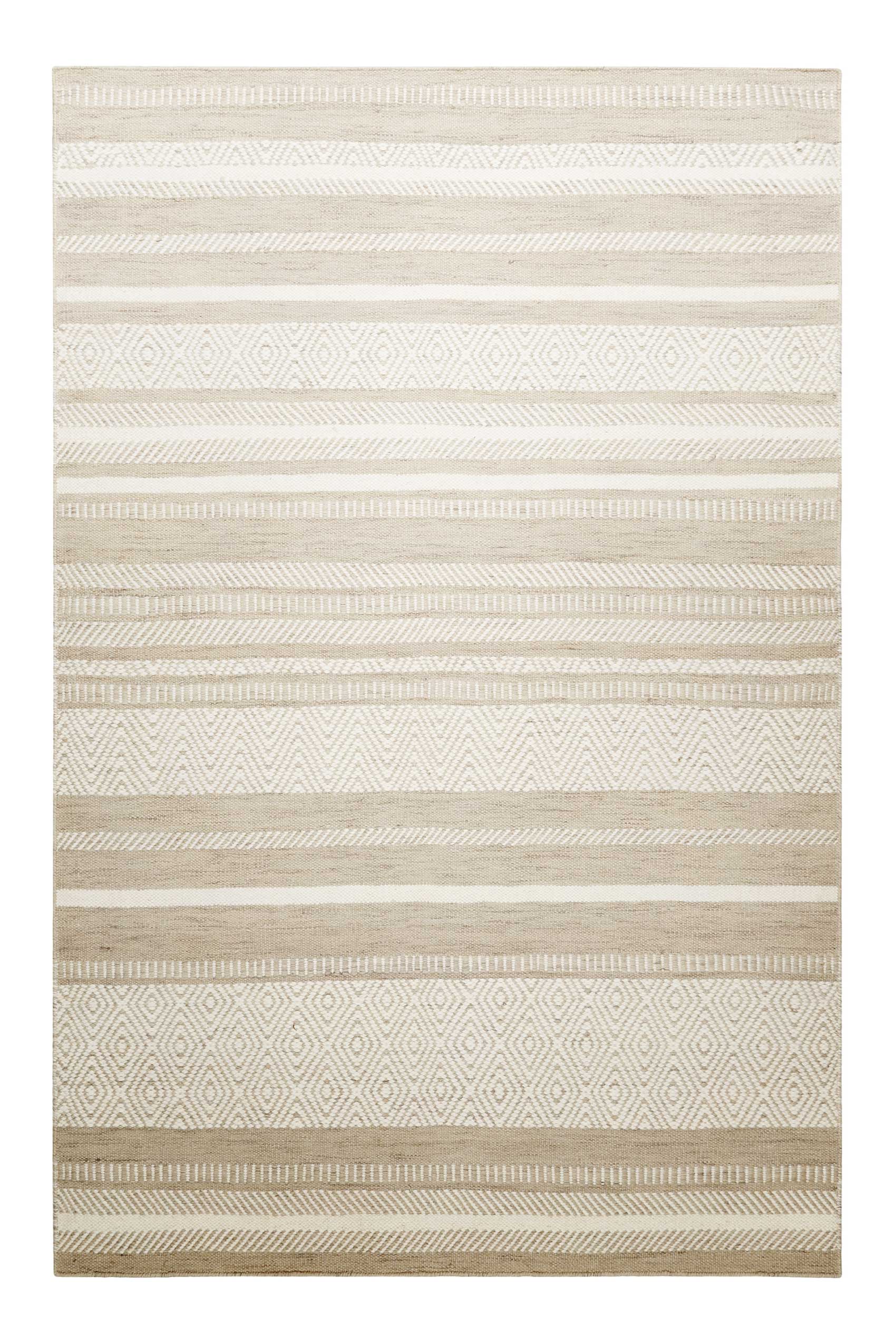 Kelim Teppich Beige Braun aus Wolle 