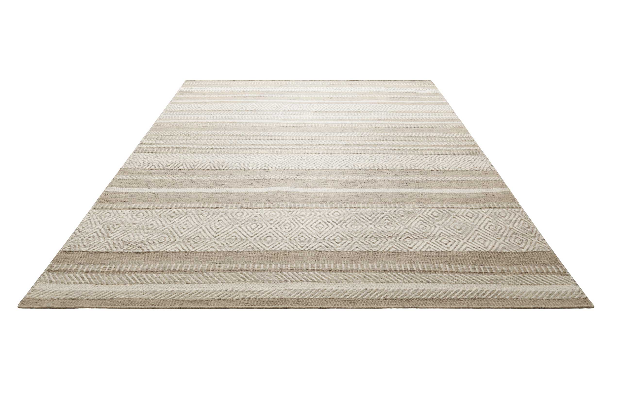 Kelim Teppich Beige Braun aus Wolle 