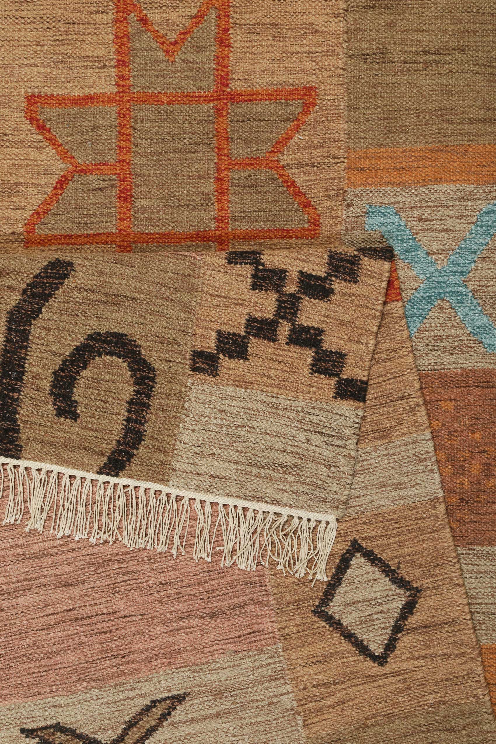 Kelim Teppich Bunt meliert aus Wolle 