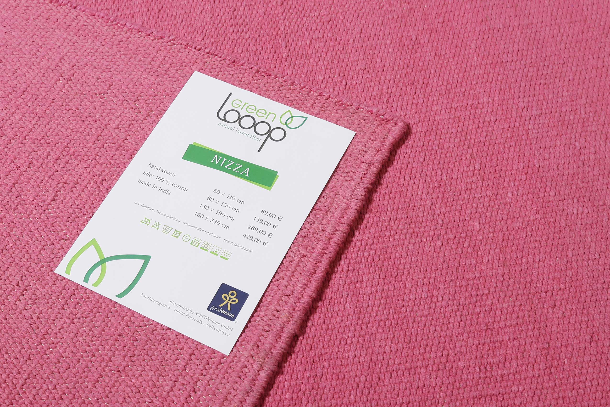 Kelim Teppich Pink aus Baumwolle » Nizza « Green Looop - Ansicht 4