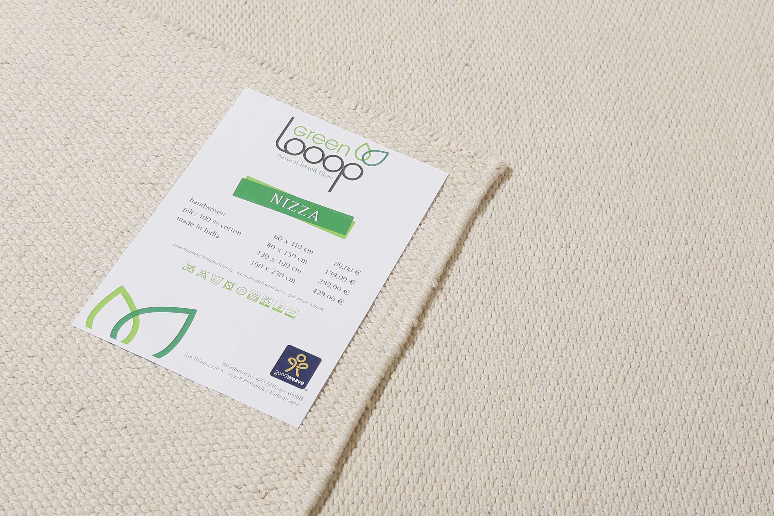 Kelim Teppich Beige aus Baumwolle » Nizza « Green Looop - Ansicht 4