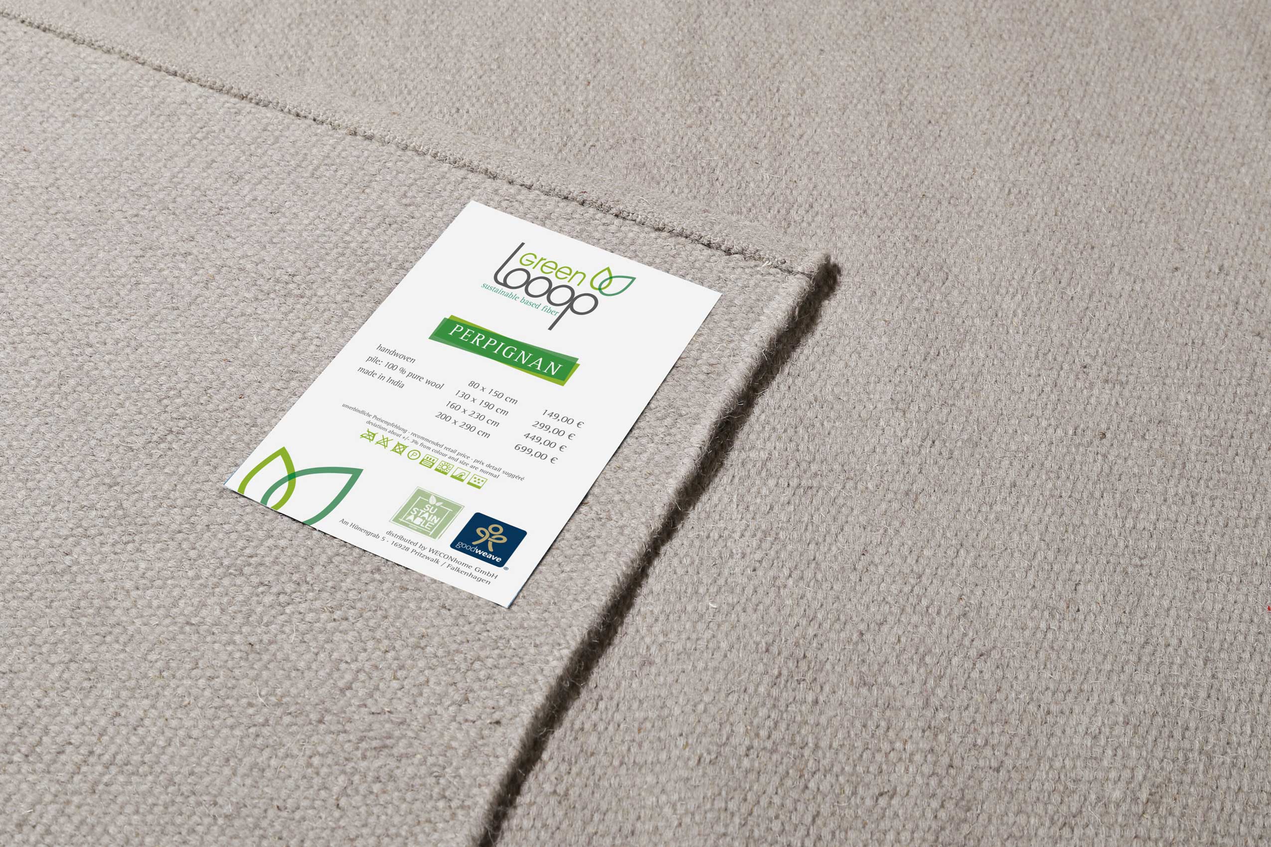 Kelim Teppich Grau Beige aus Wolle » Perpignan « Green Looop - Ansicht 4