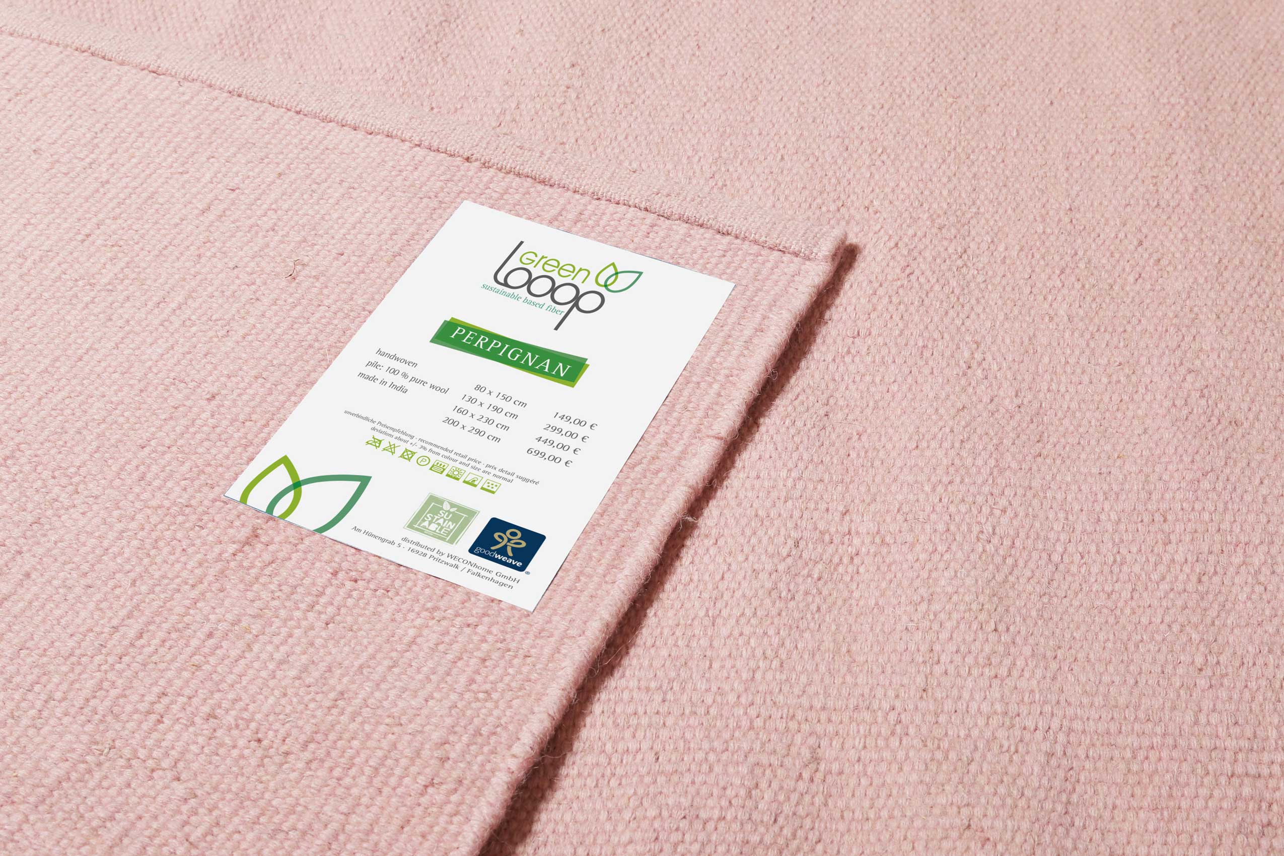 Kelim Teppich Rosa aus Wolle » Perpignan « Green Looop - Ansicht 4