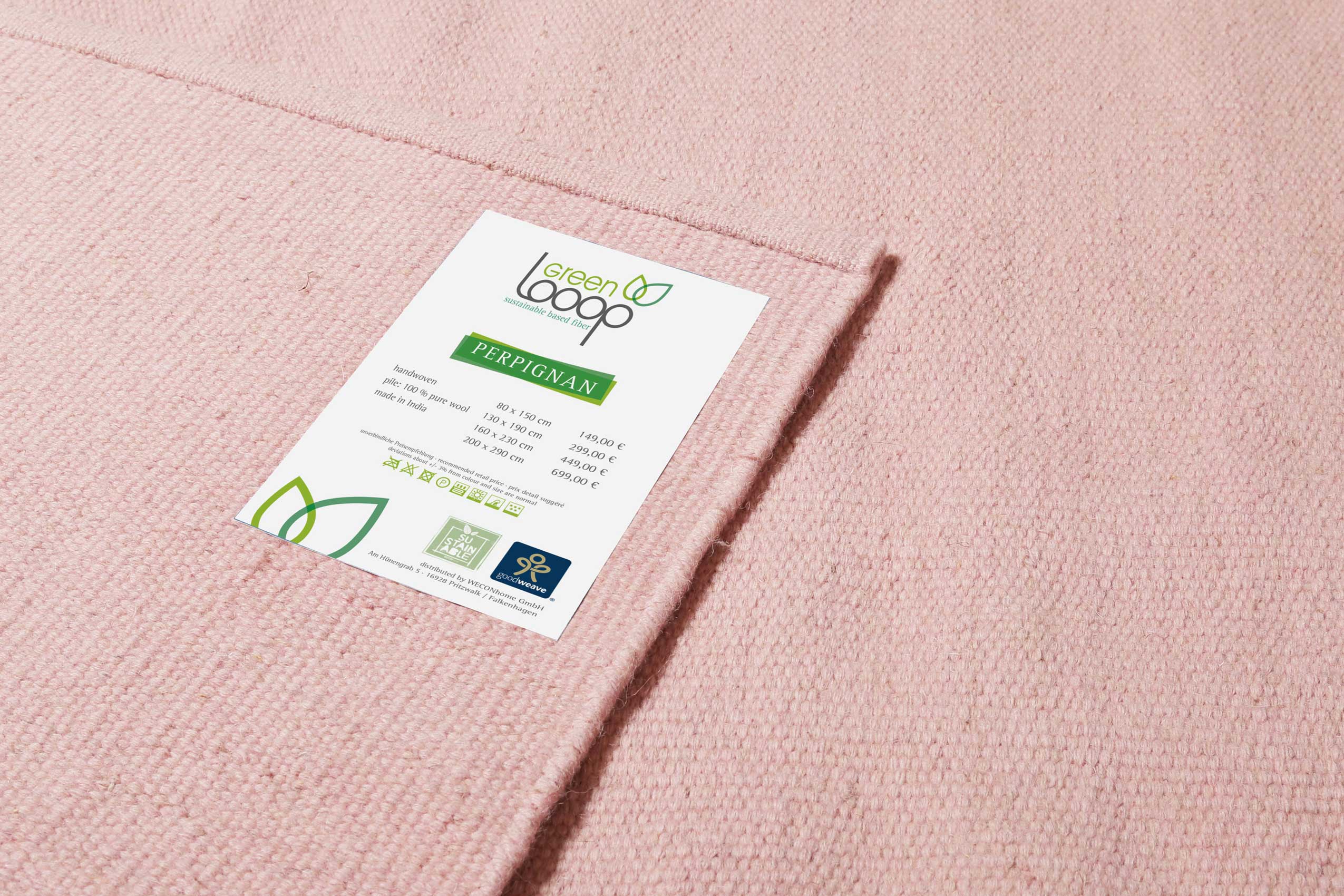Kelim Teppich Rosa aus Wolle 