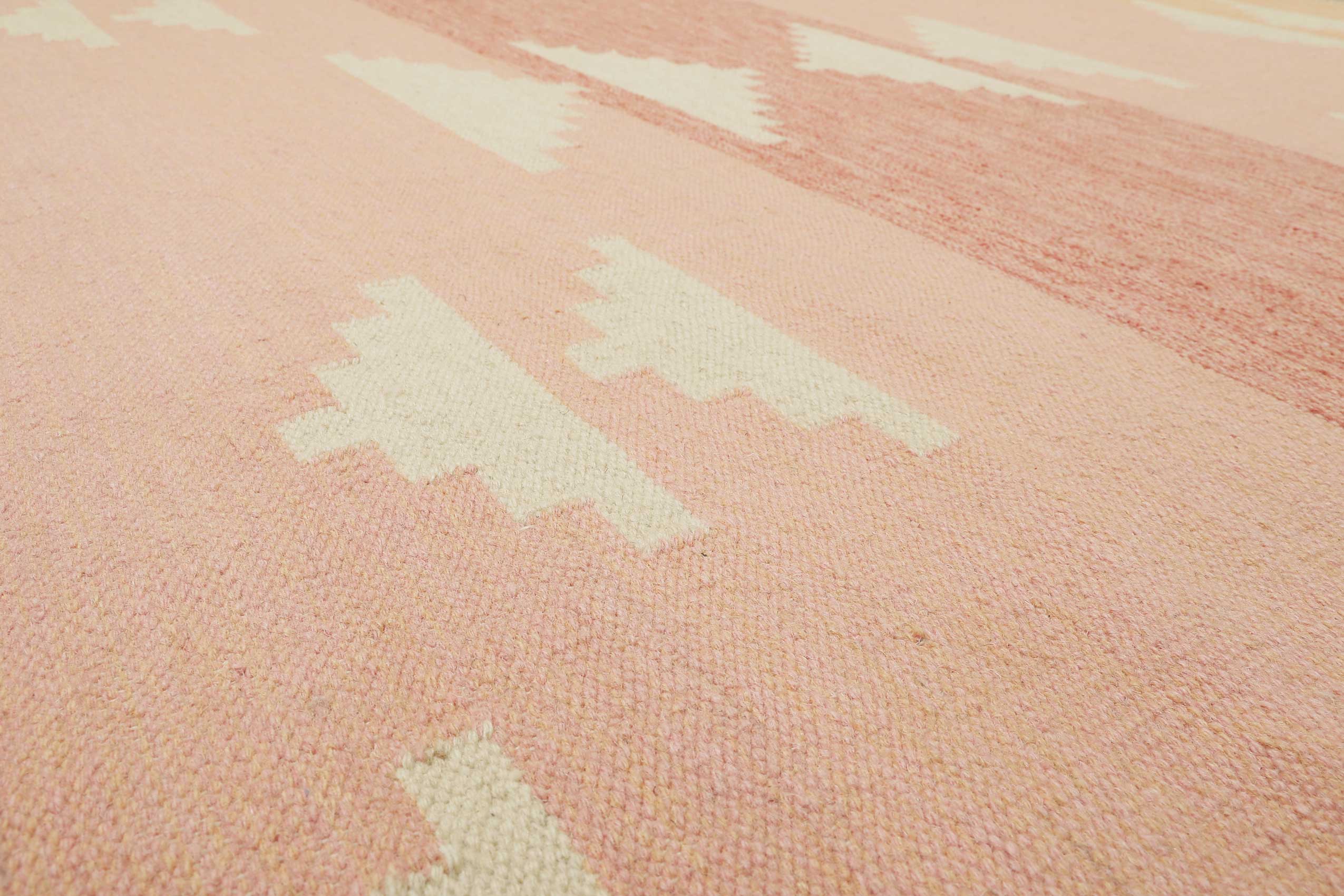 Kelim Teppich Rosa meliert aus Wolle 