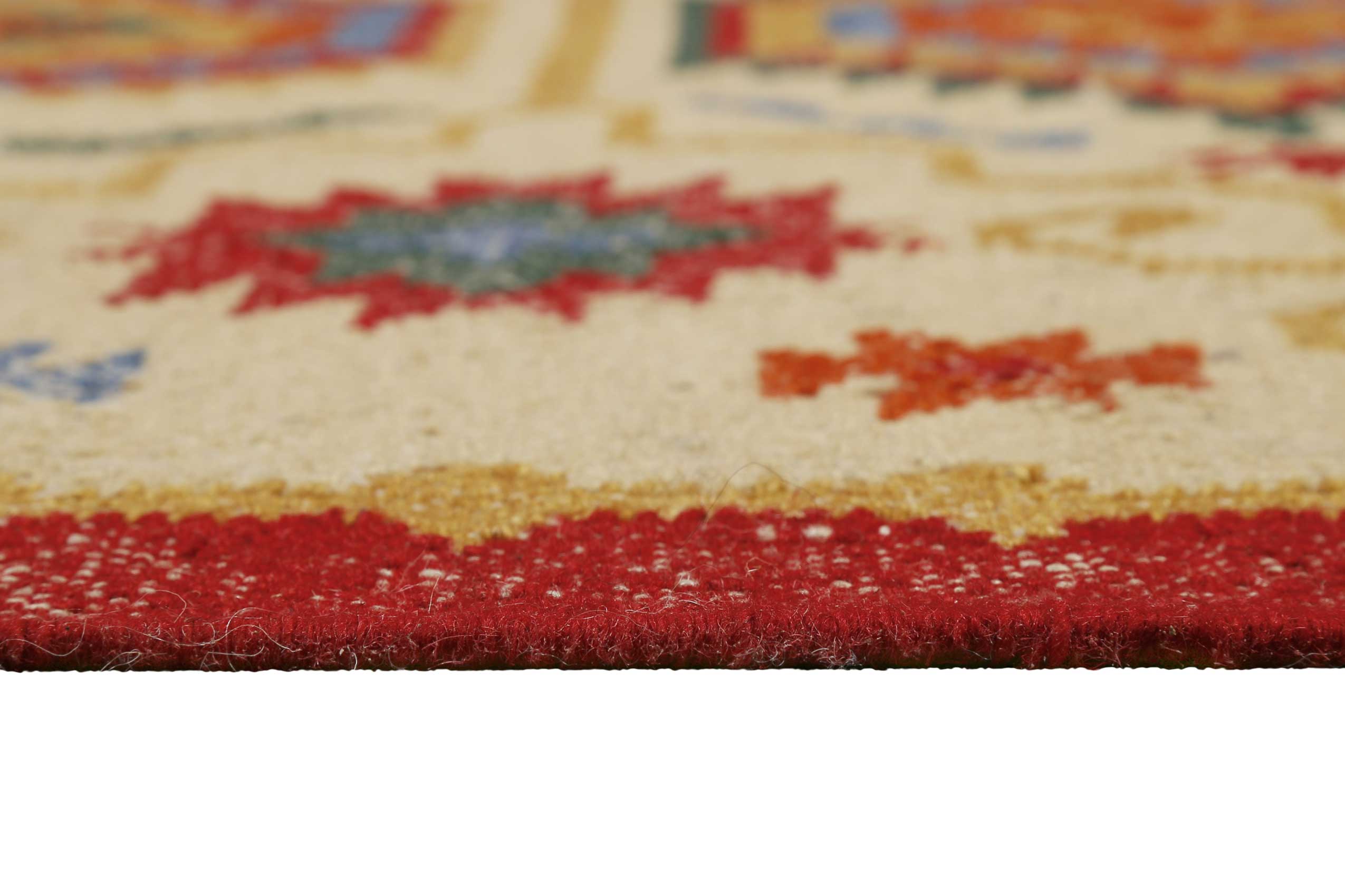 Kelim Teppich Beige aus Wolle 