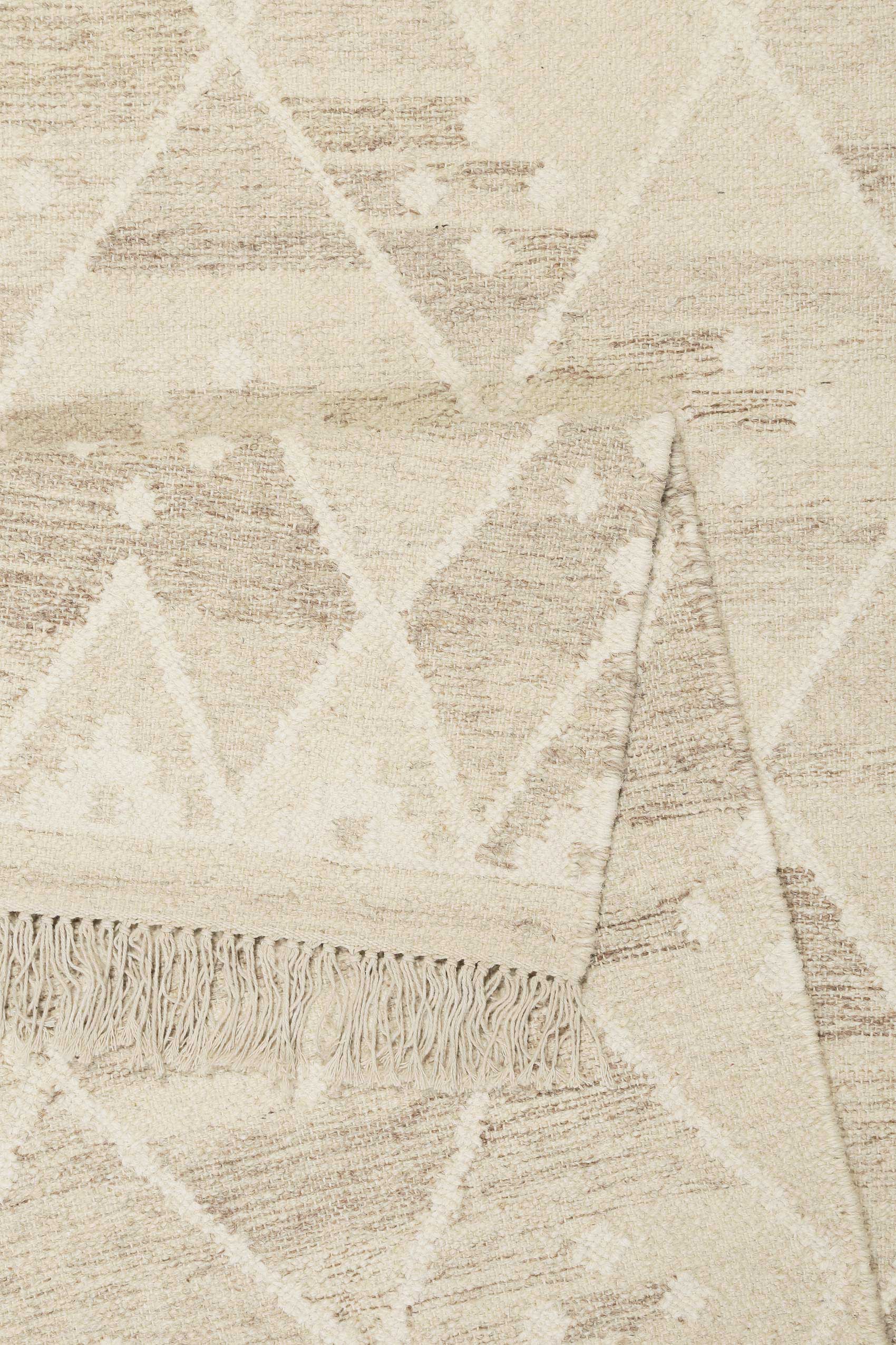 Kelim Teppich Beige Braun meliert aus Wolle » Vermont « Green Looop - Ansicht 3