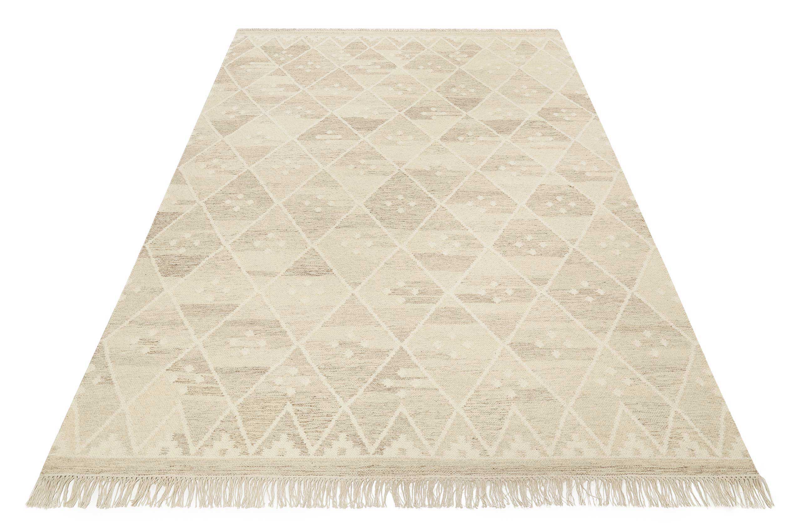 Kelim Teppich Beige Braun meliert aus Wolle » Vermont « Green Looop - Ansicht 2