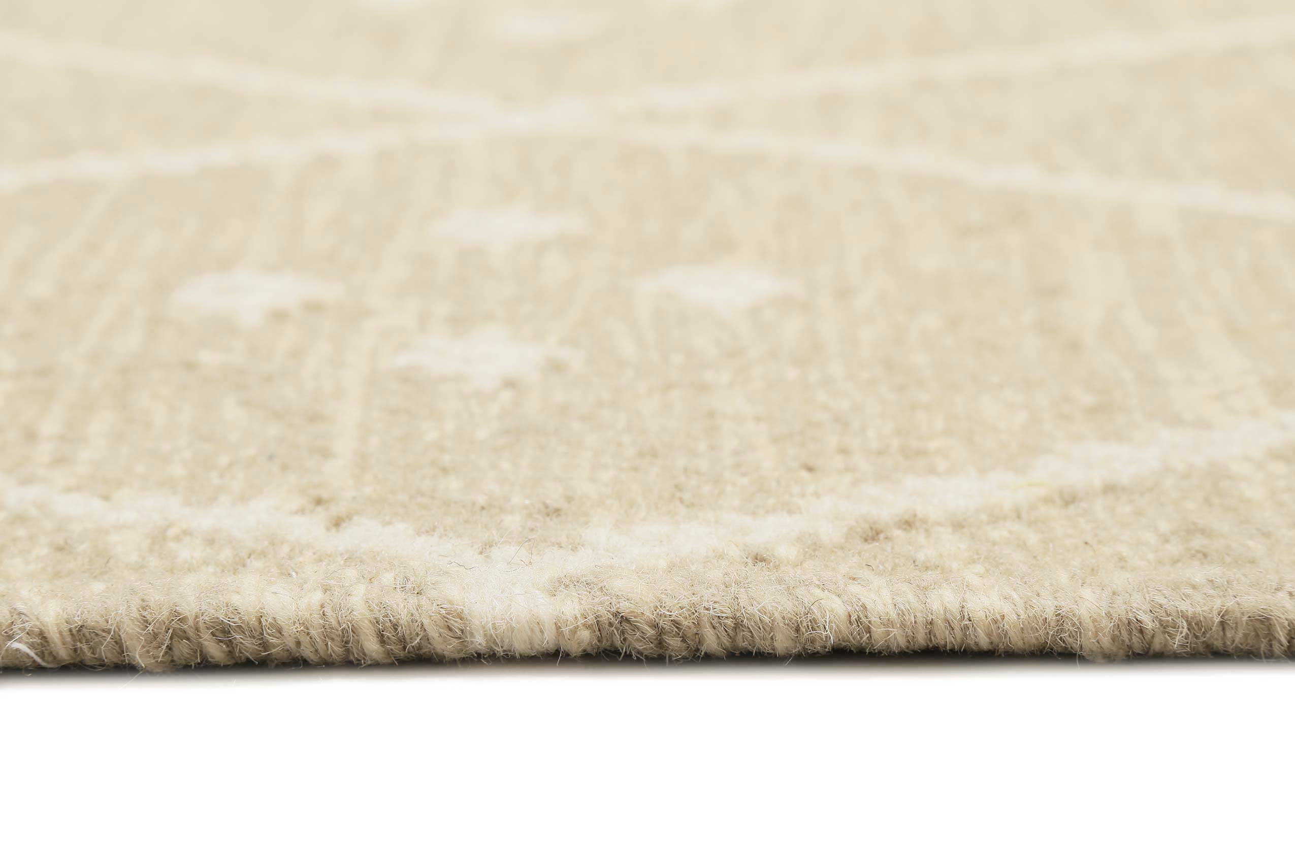 Kelim Teppich Beige Creme meliert aus Wolle 