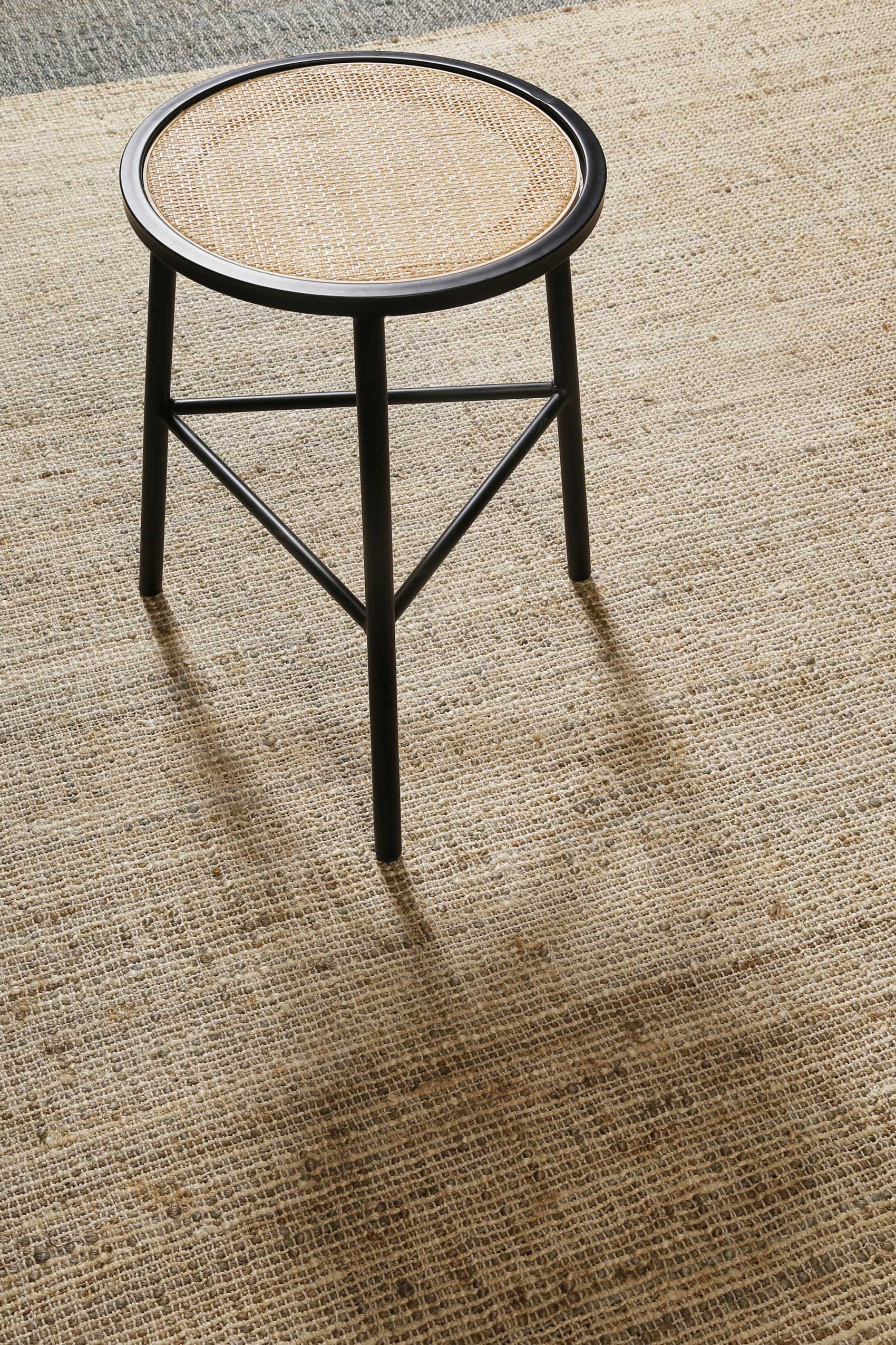 Handwebteppich Beige Grau aus Naturfaser 
