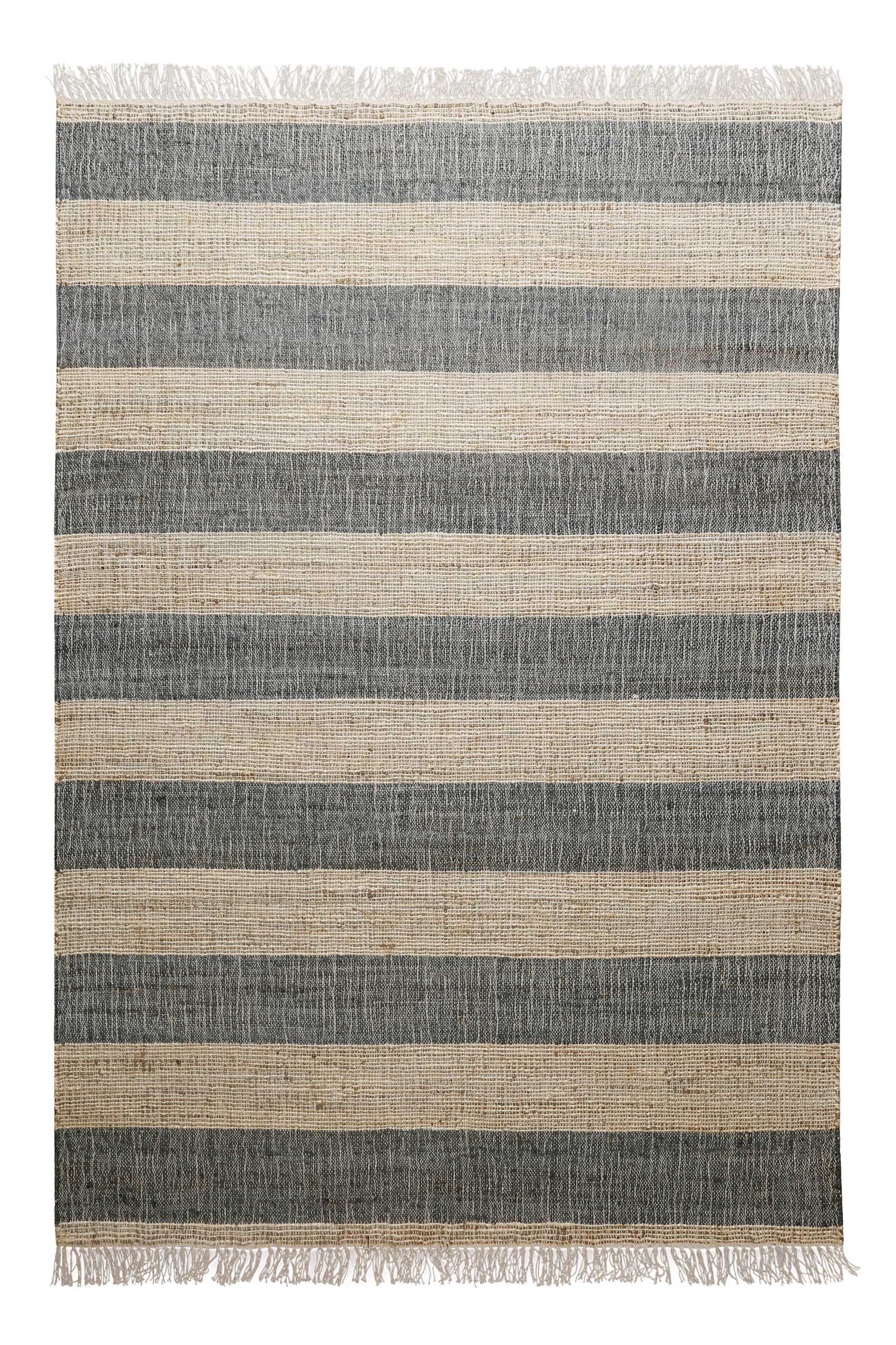 Handwebteppich Beige Grau aus Naturfaser » Virgil « Green Looop - Ansicht 1
