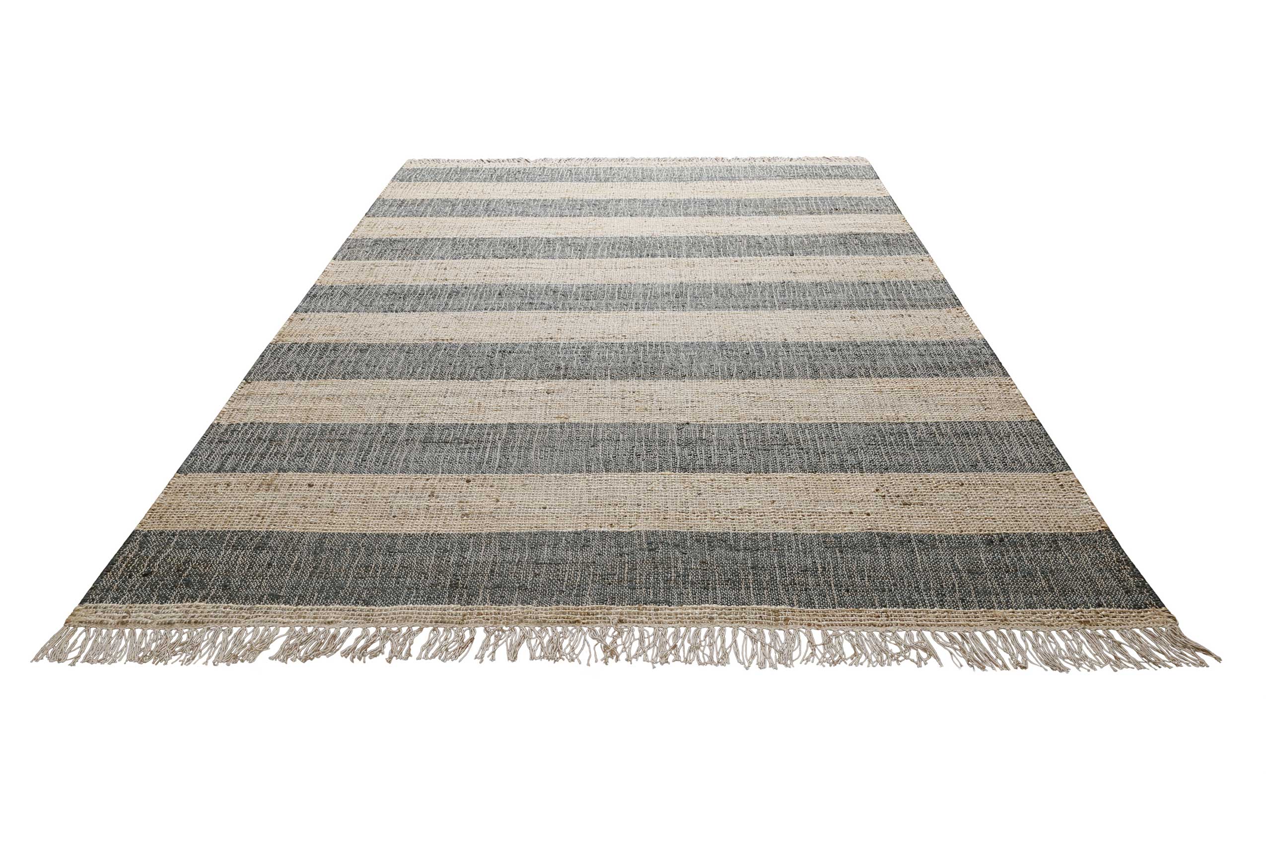 Handwebteppich Beige Grau aus Naturfaser » Virgil « Green Looop - Ansicht 2
