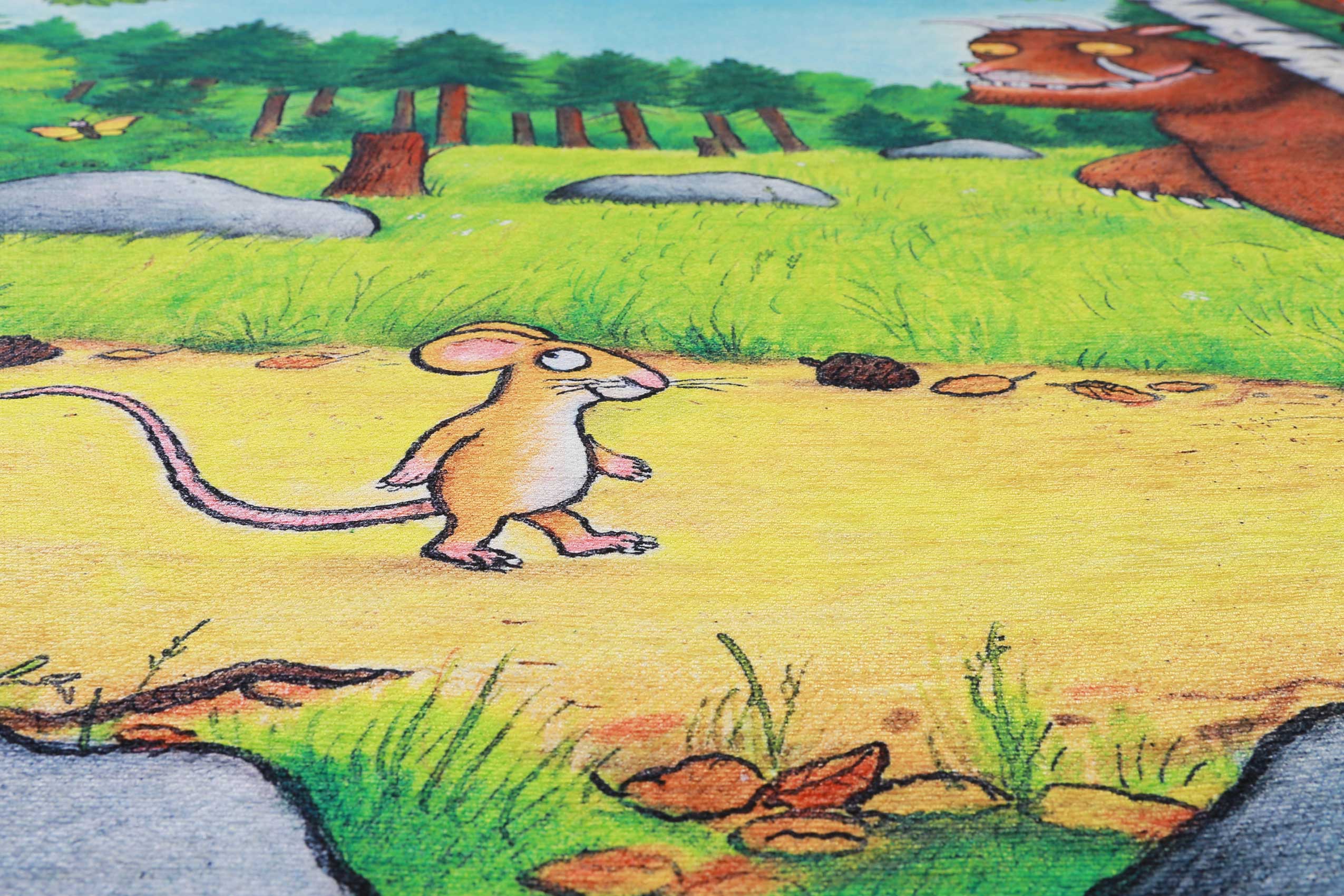 Grüffelo Kinderteppich Bunt Kurzflor 